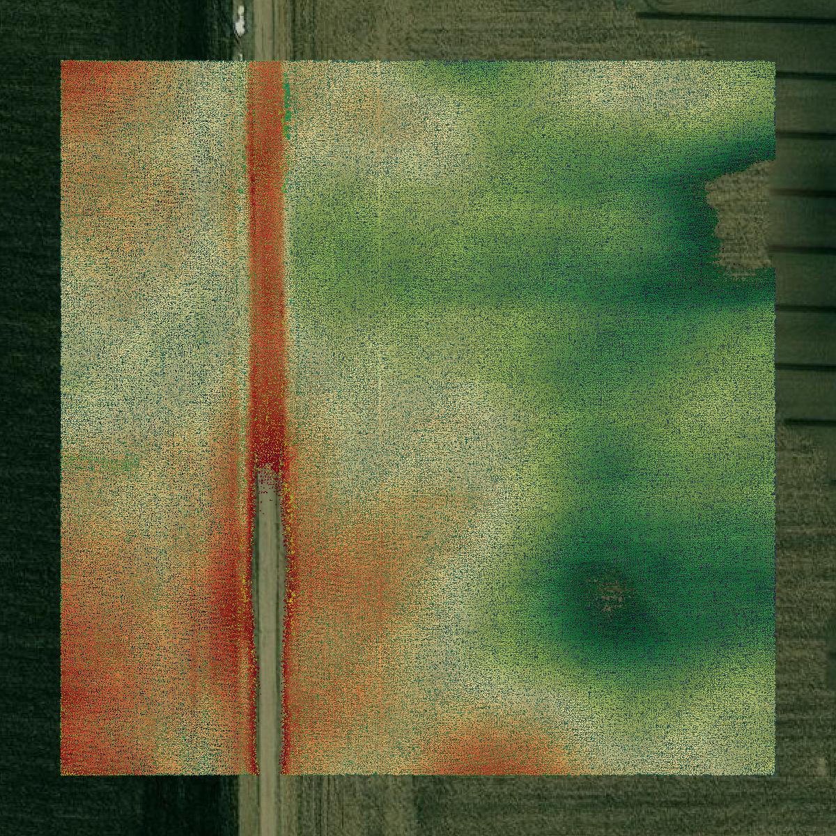 This image shows a LiDAR point cloud in DeKalb County created using GIS data in Equator.