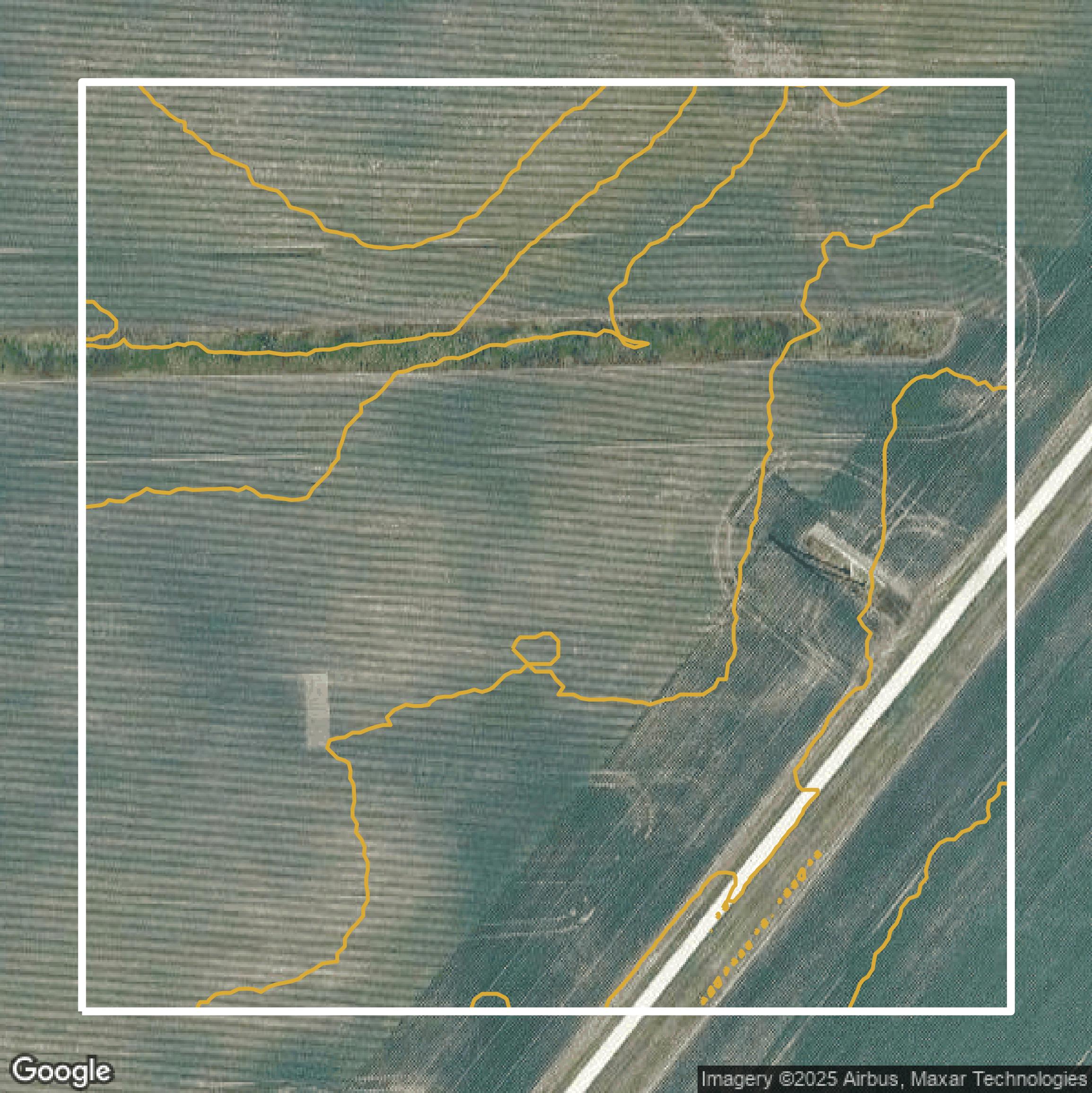 This image shows a contour map in DuPage County created using GIS data in Equator.