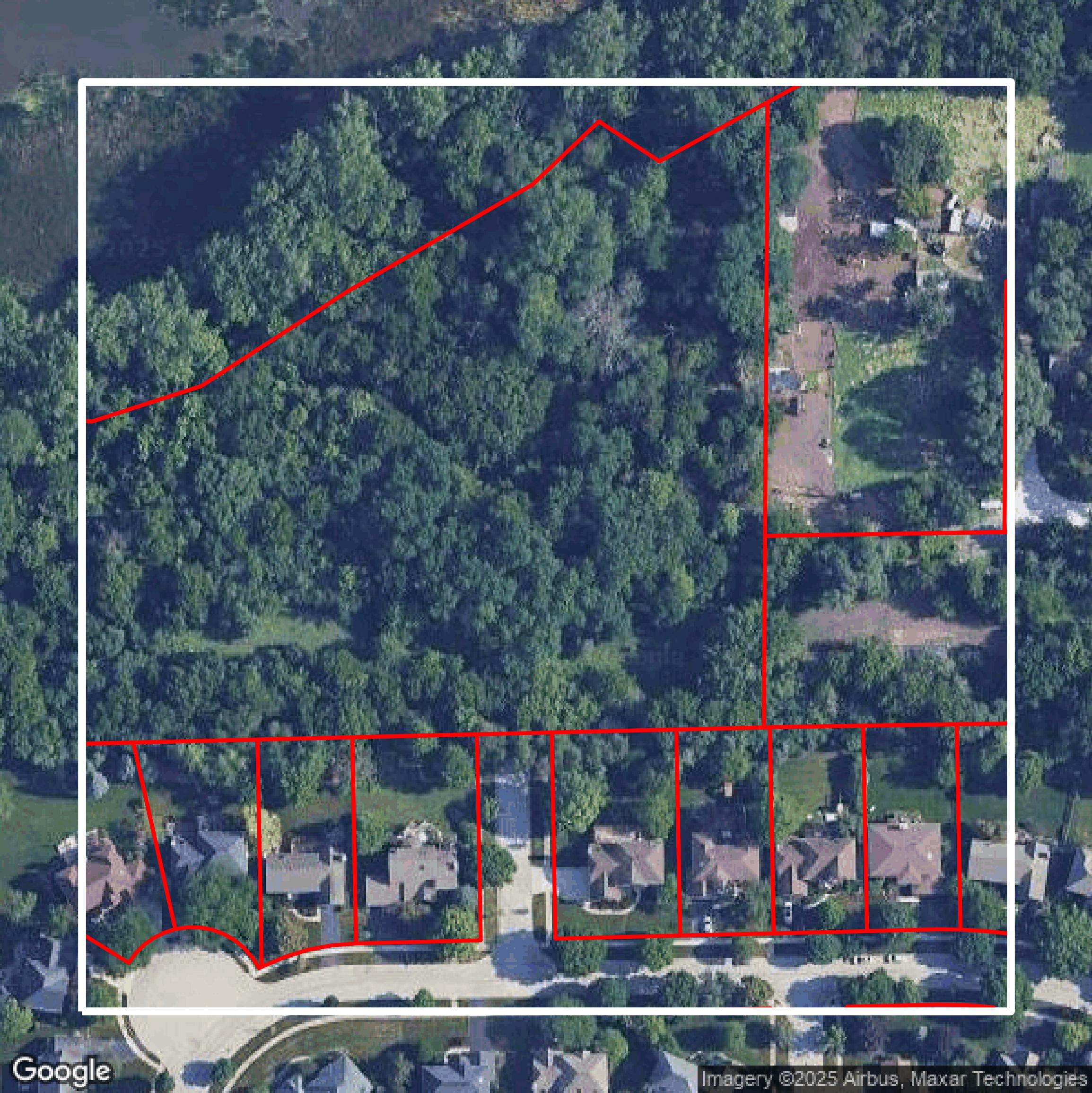 This image shows parcel data in DuPage County created using GIS data in Equator.
