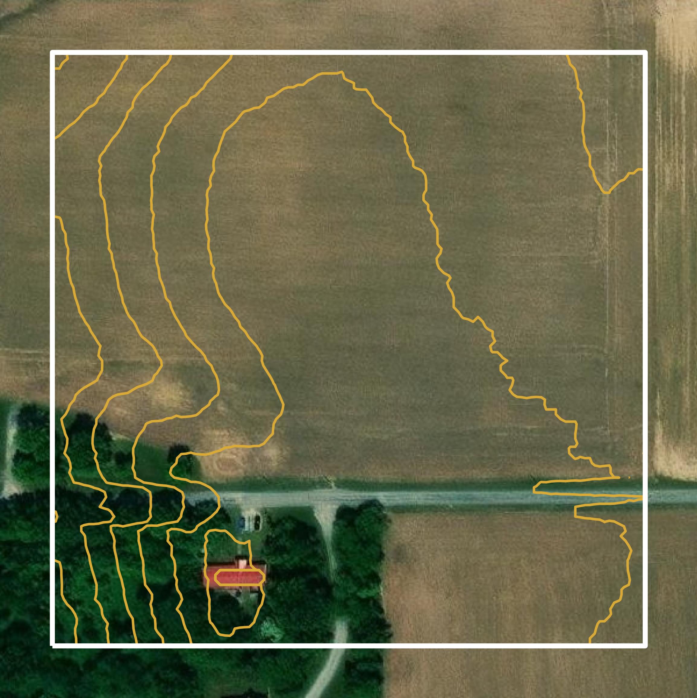 This image shows a contour map in Edwards County created using GIS data in Equator.