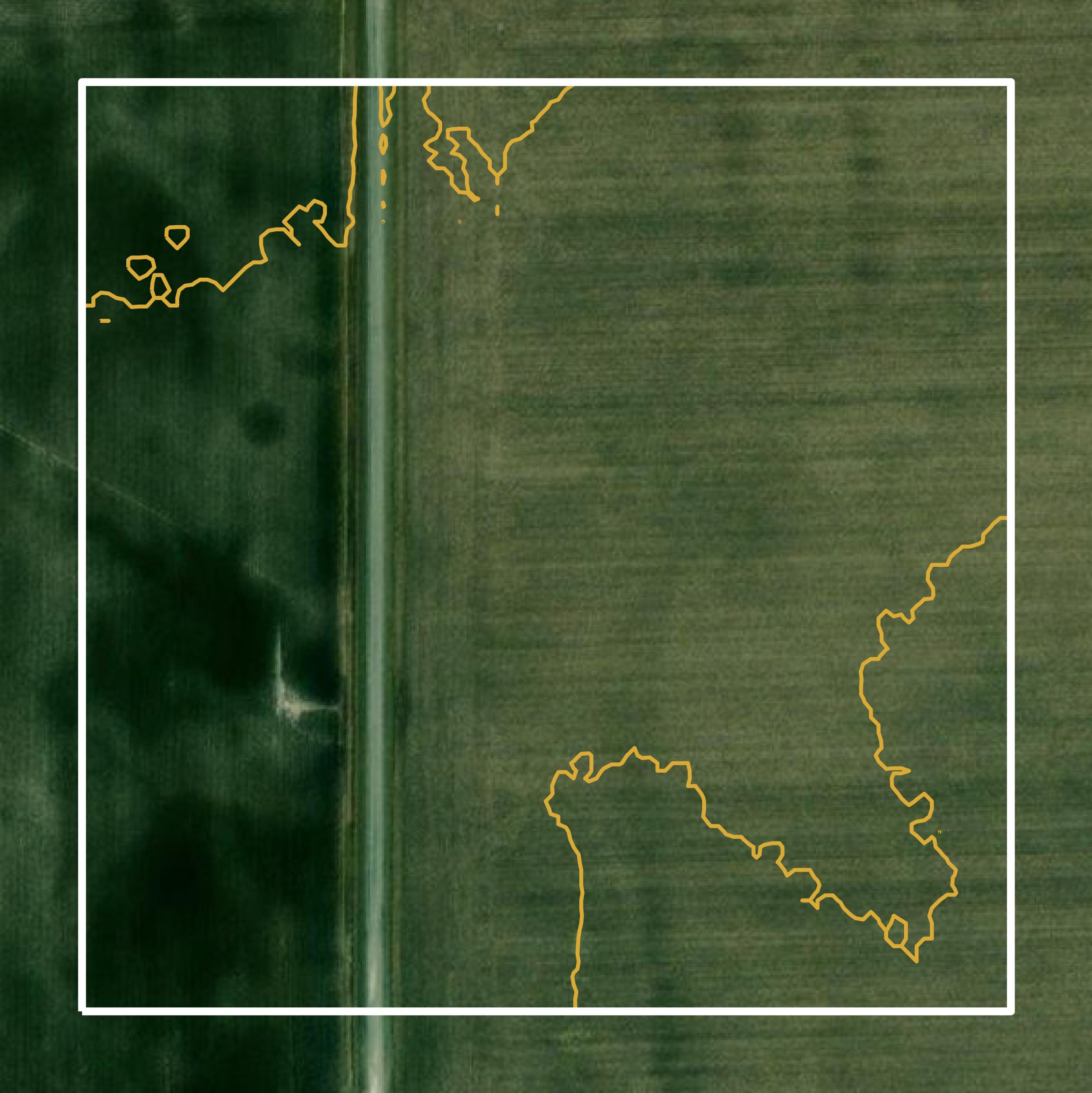This image shows a contour map in Effingham County created using GIS data in Equator.