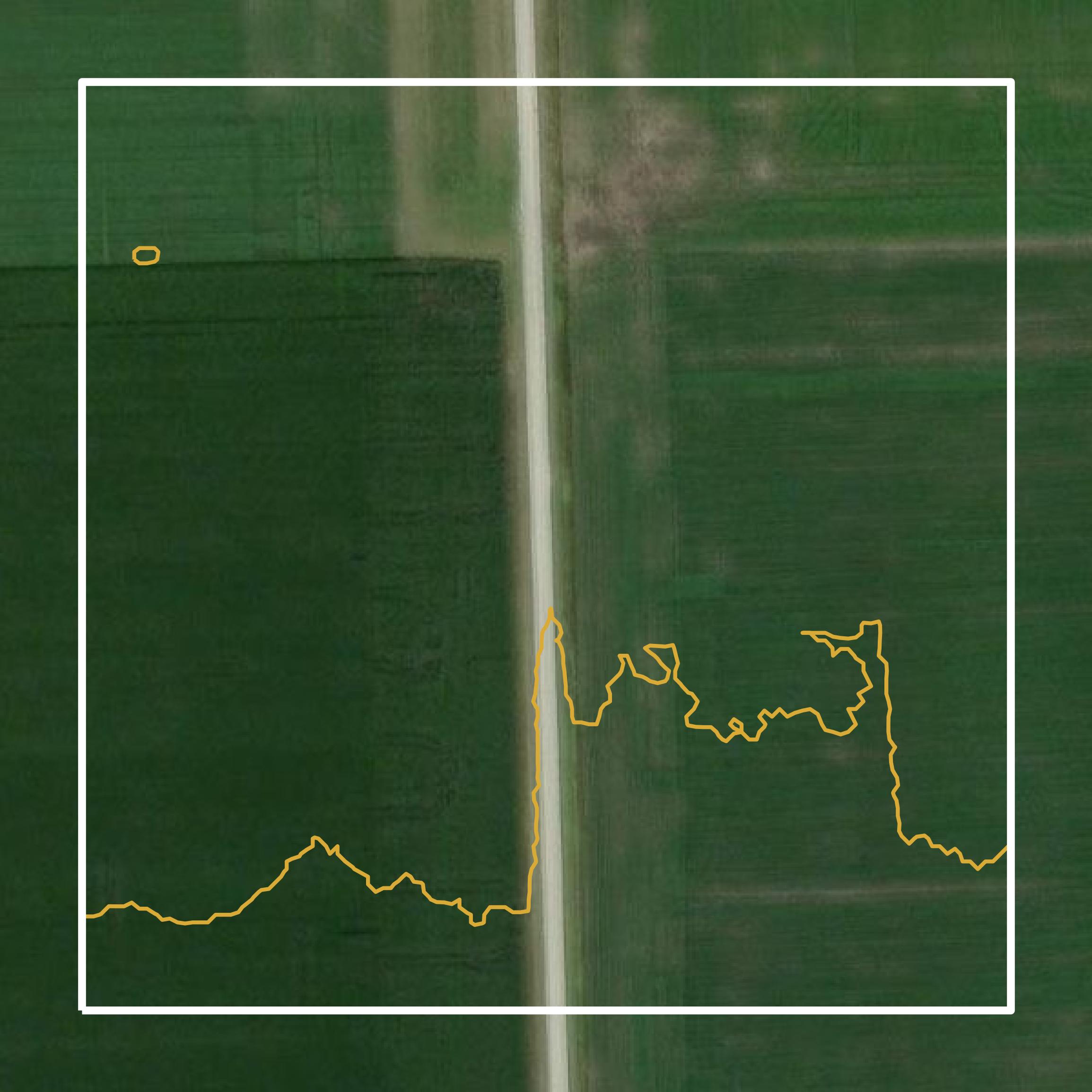 This image shows a contour map in Ford County created using GIS data in Equator.