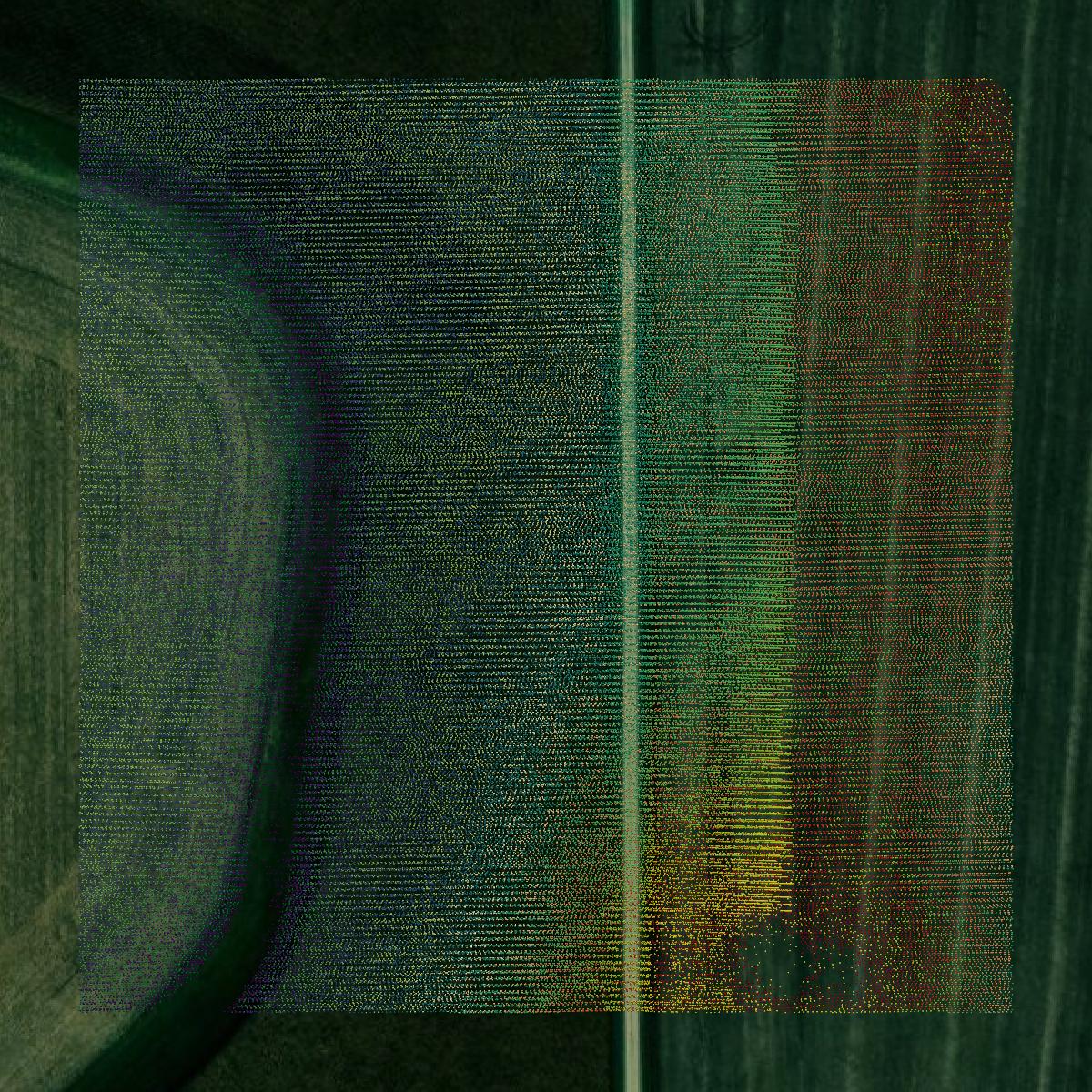 This image shows a LiDAR point cloud in Ford County created using GIS data in Equator.