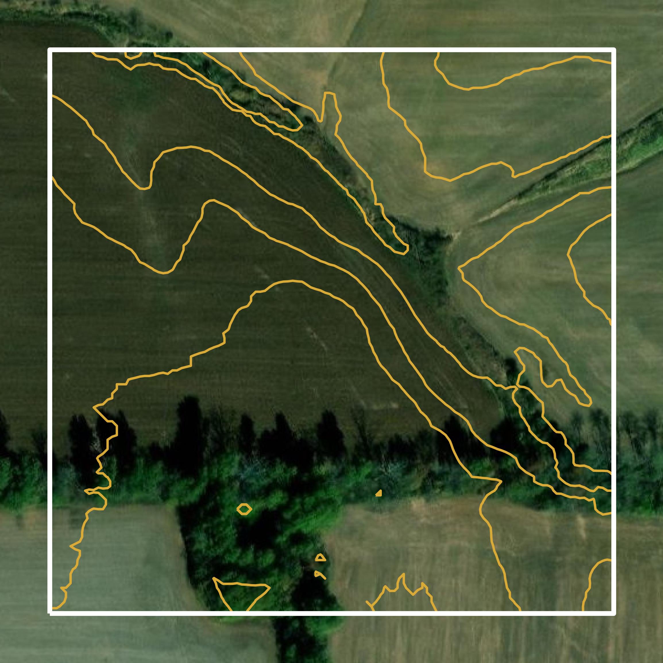 This image shows a contour map in Franklin County created using GIS data in Equator.