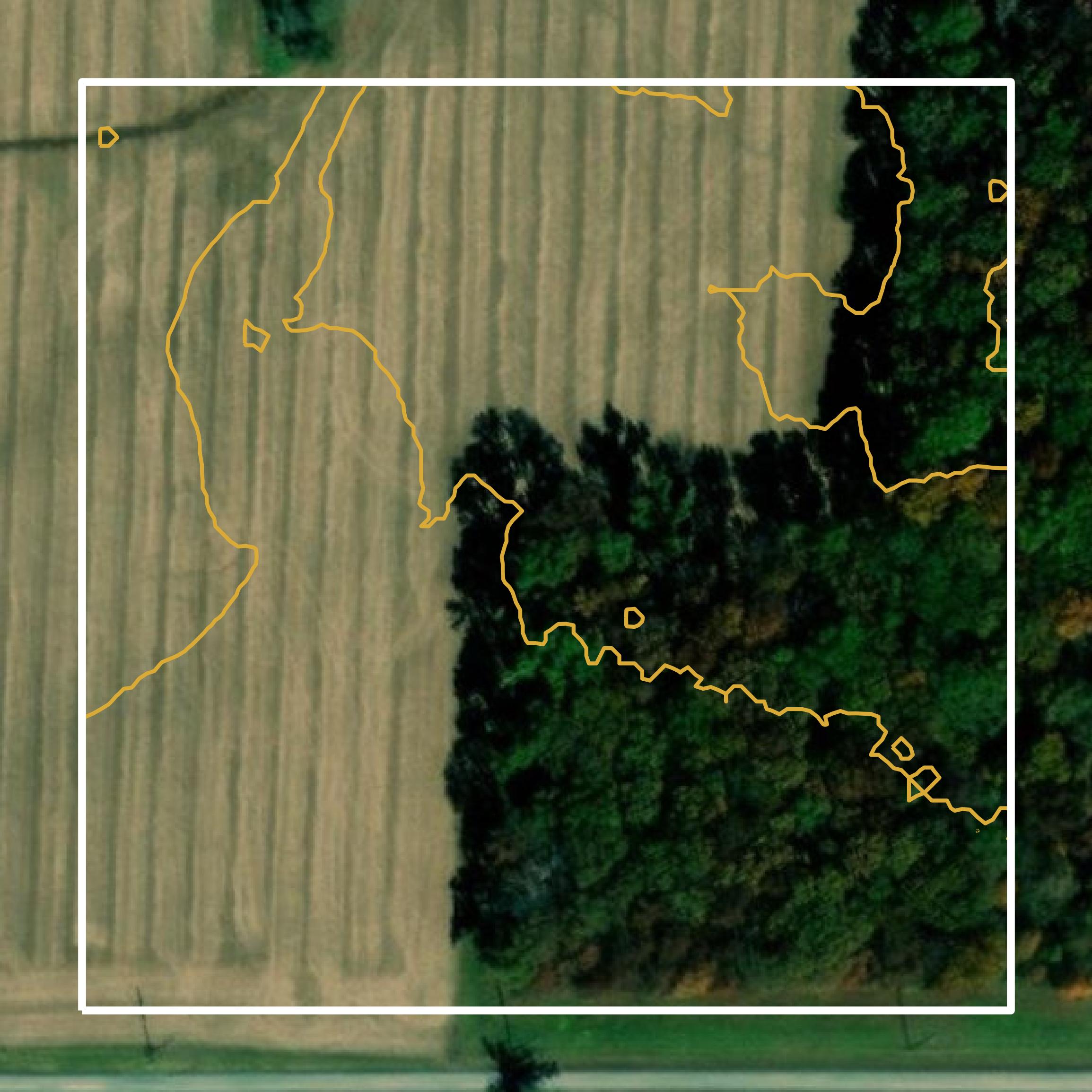 This image shows a contour map in Franklin County created using GIS data in Equator.