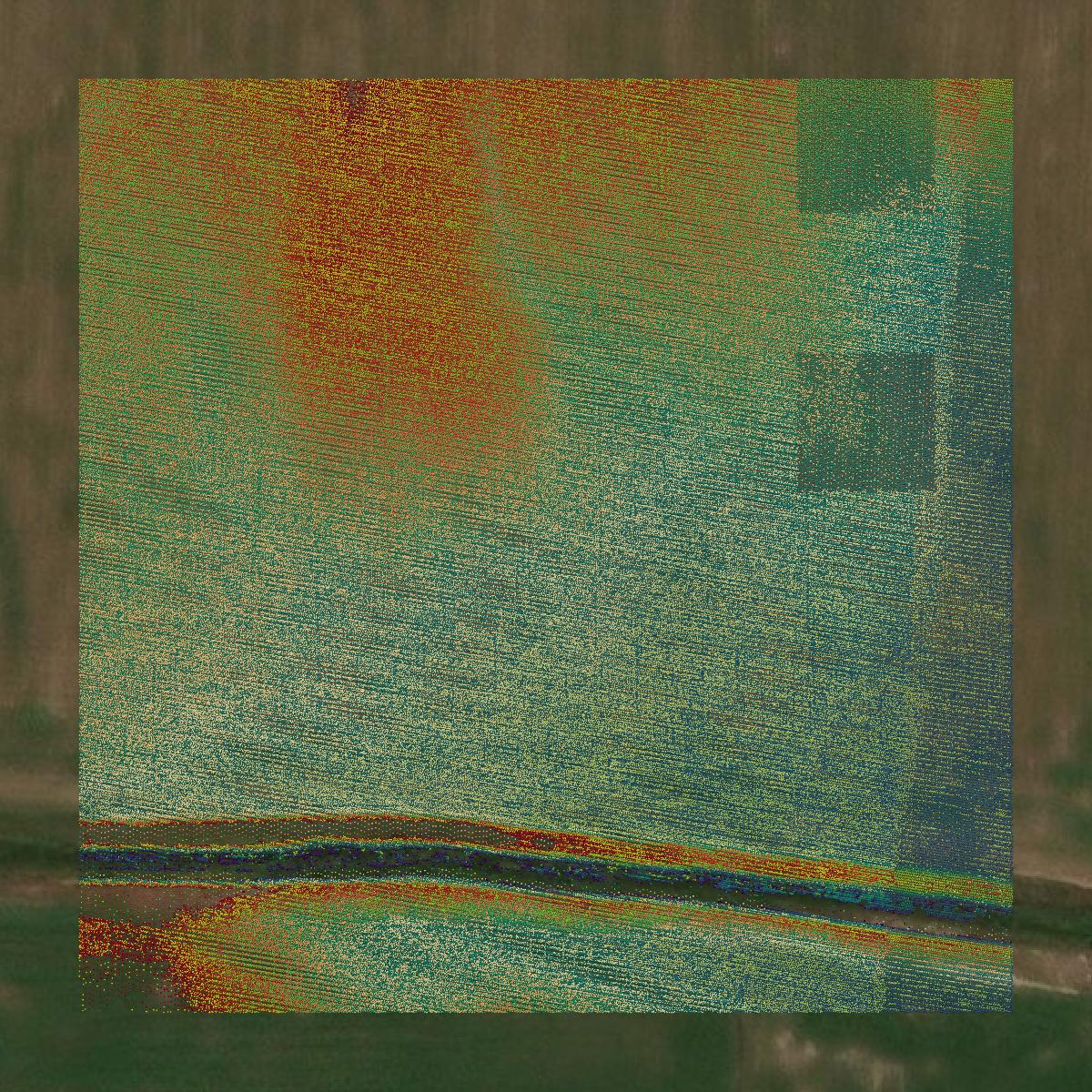 This image shows a LiDAR point cloud in Hamilton County created using GIS data in Equator.