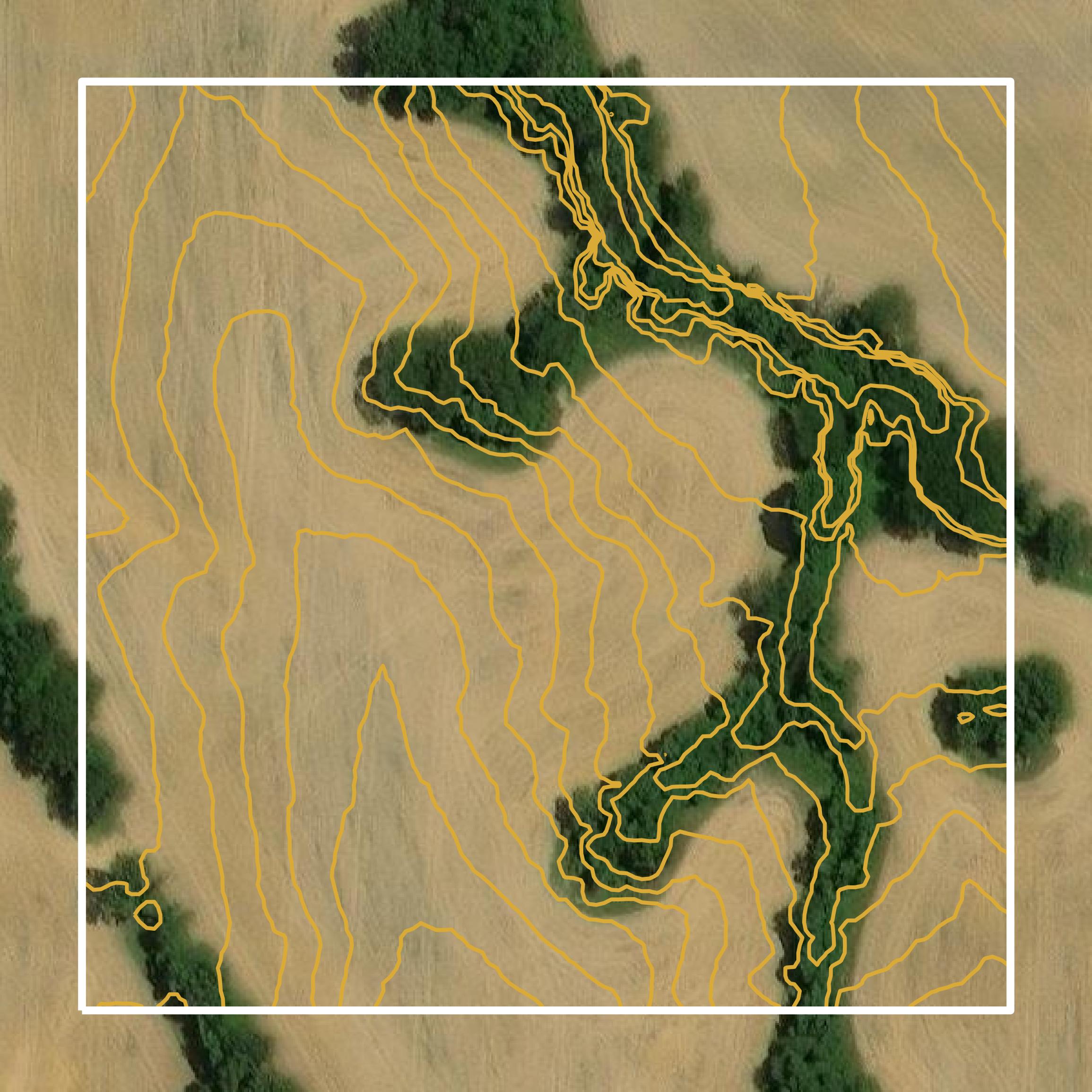 This image shows a contour map in Hardin County created using GIS data in Equator.