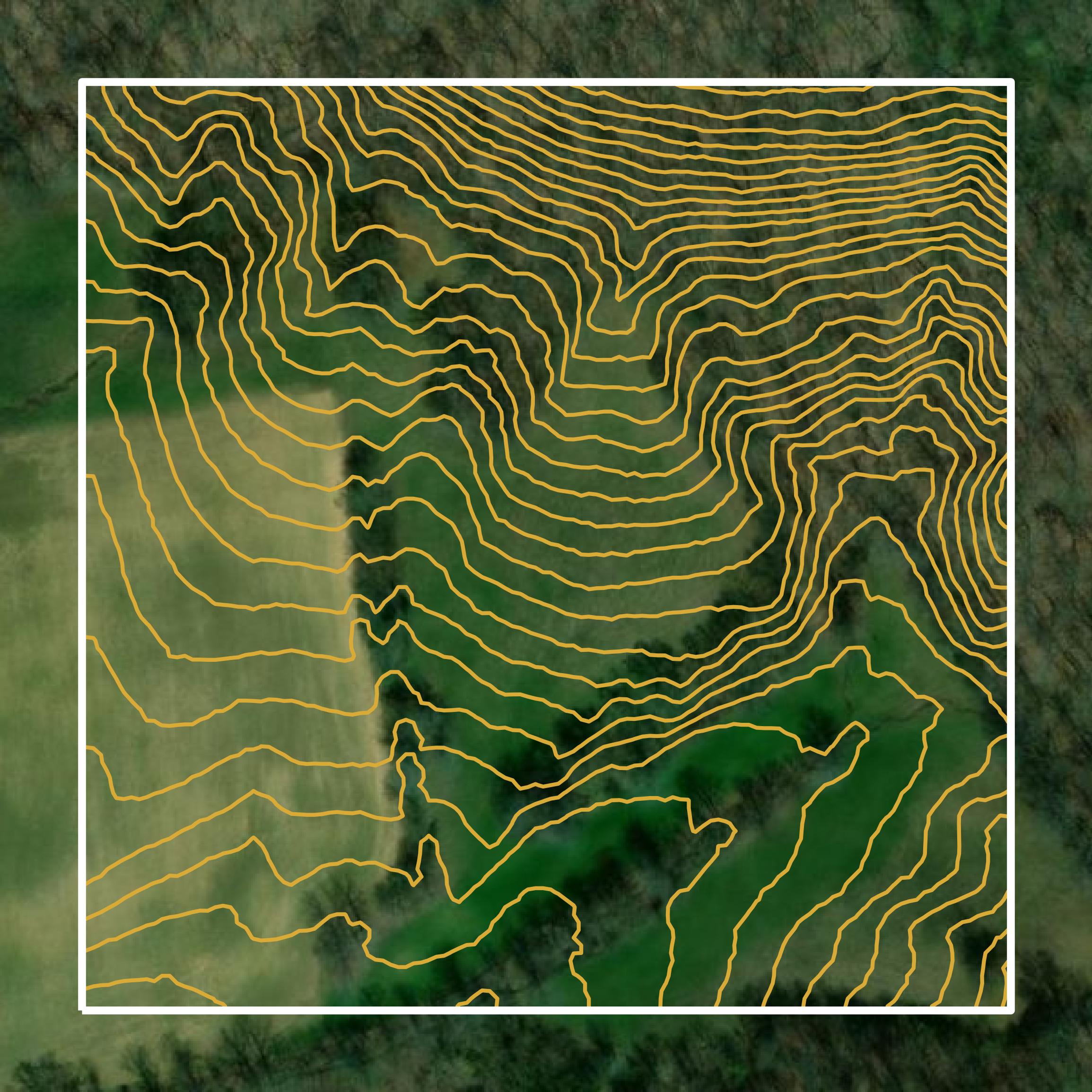 This image shows a contour map in Hardin County created using GIS data in Equator.