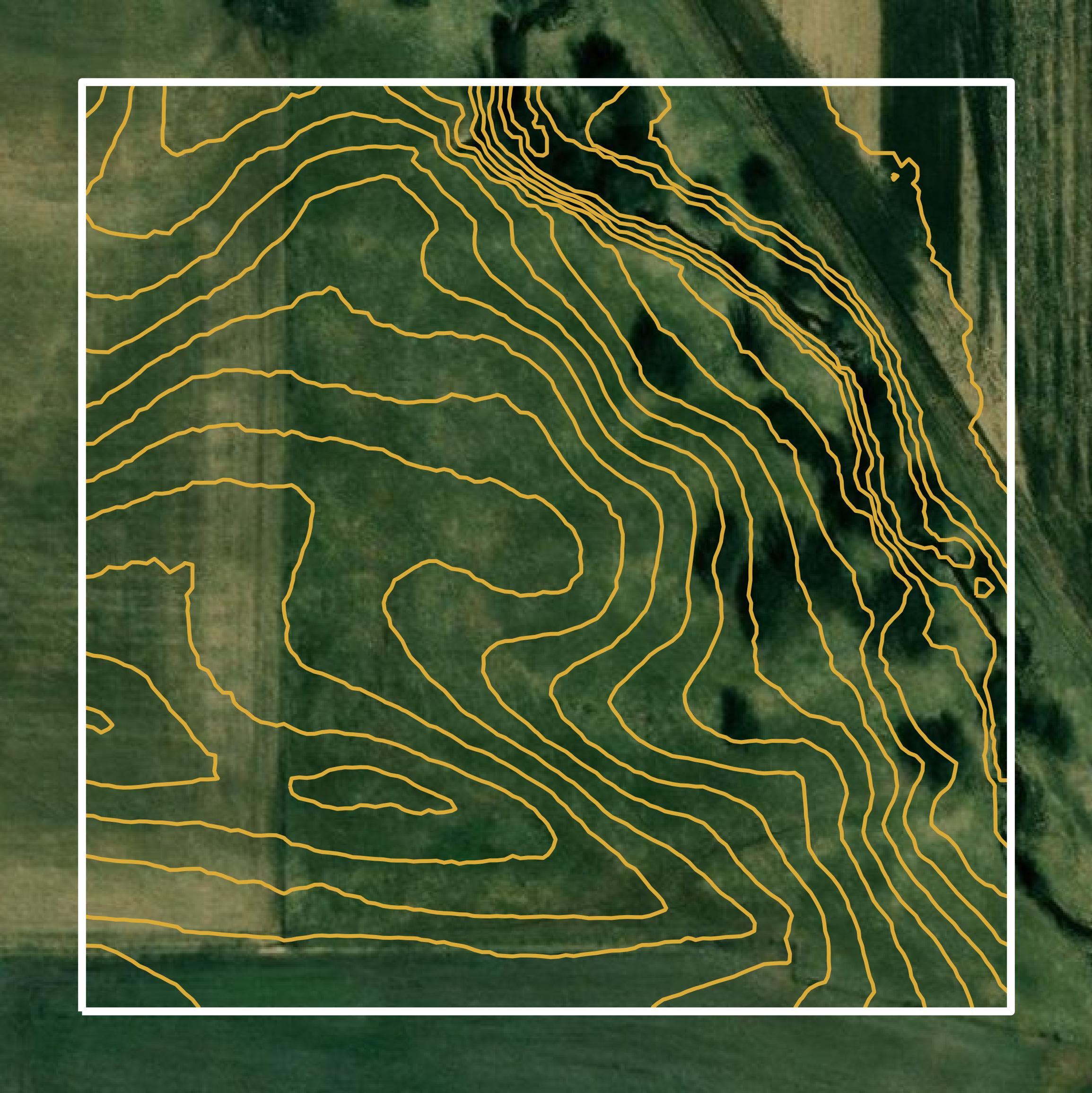 This image shows a contour map in Henry County created using GIS data in Equator.