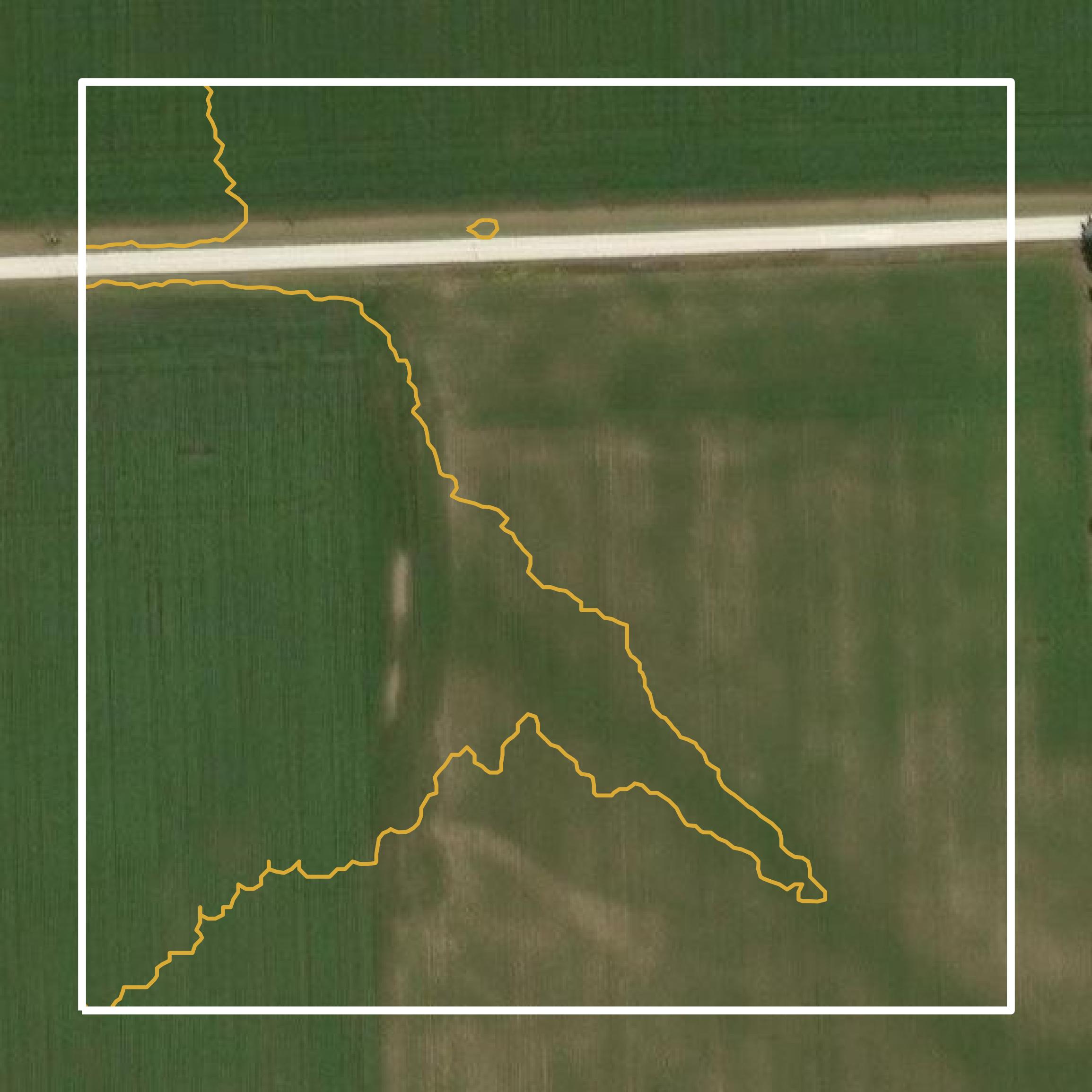 This image shows a contour map in Iroquois County created using GIS data in Equator.