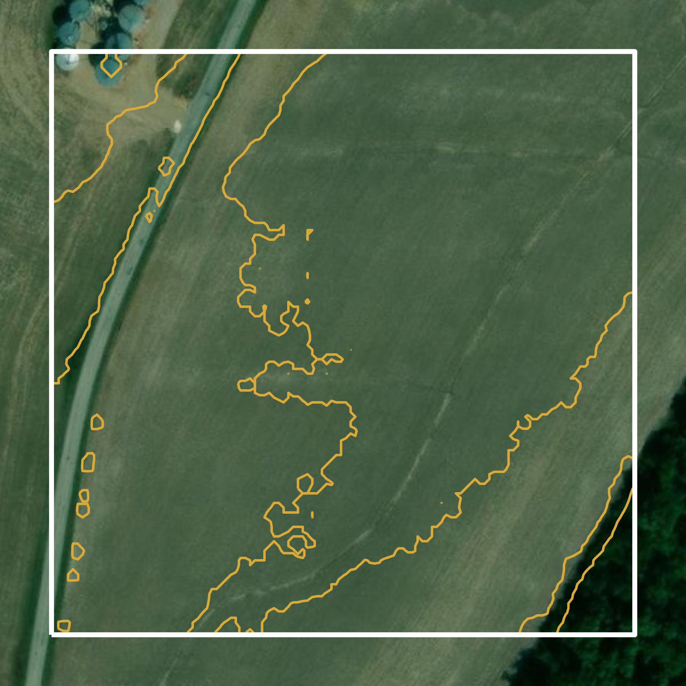 This image shows a contour map in Jackson County created using GIS data in Equator.