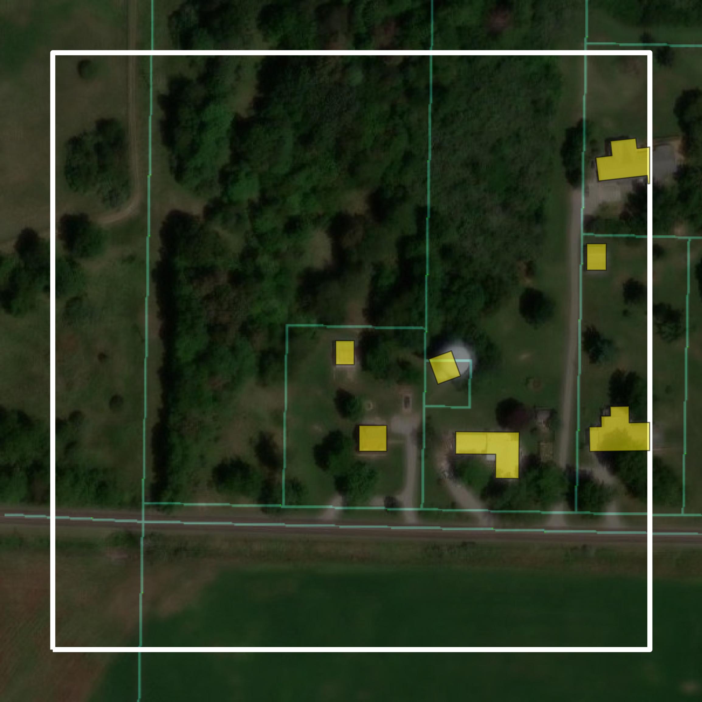 This image shows parcel and building data in Jackson County created using GIS data in Equator.