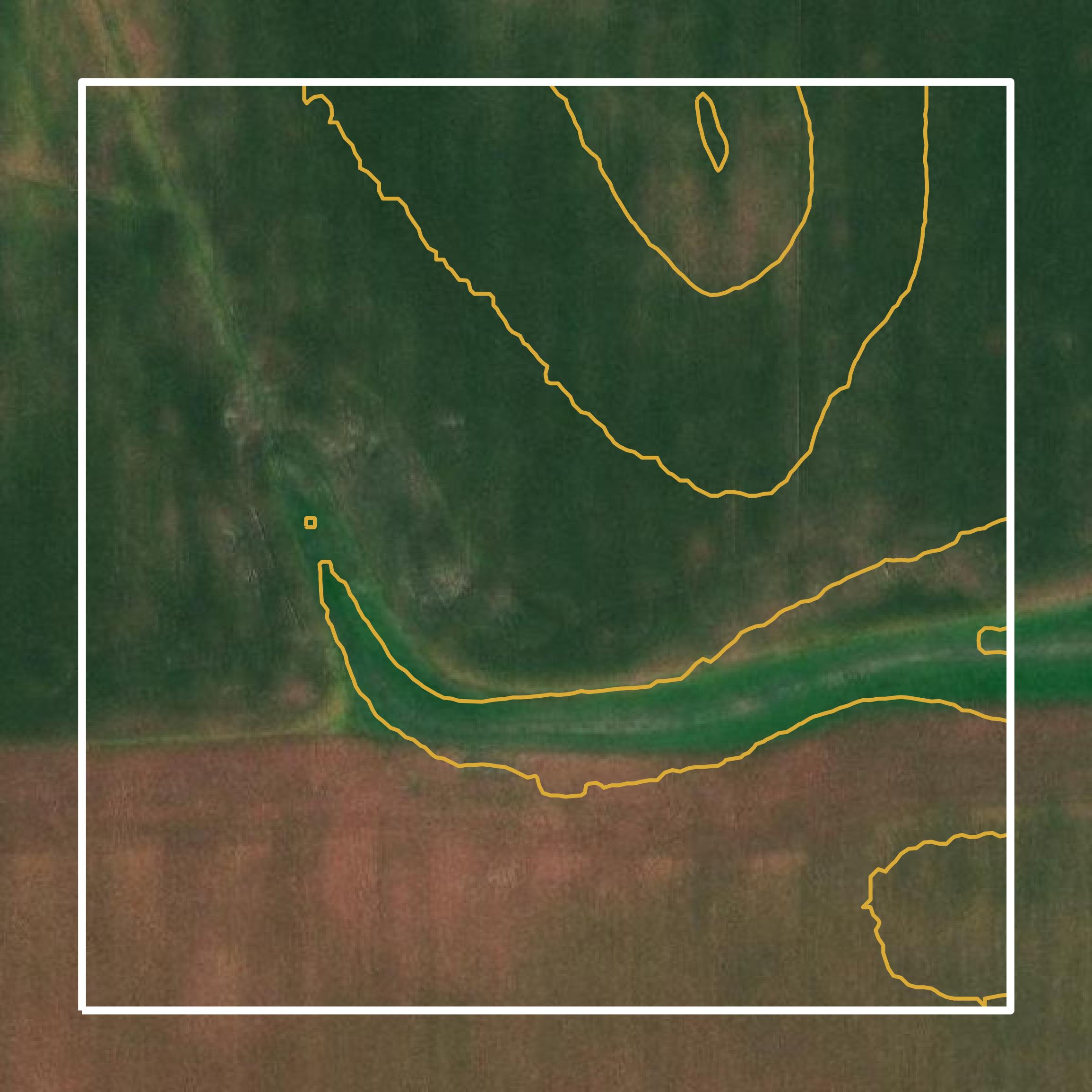 This image shows a contour map in Jasper County created using GIS data in Equator.