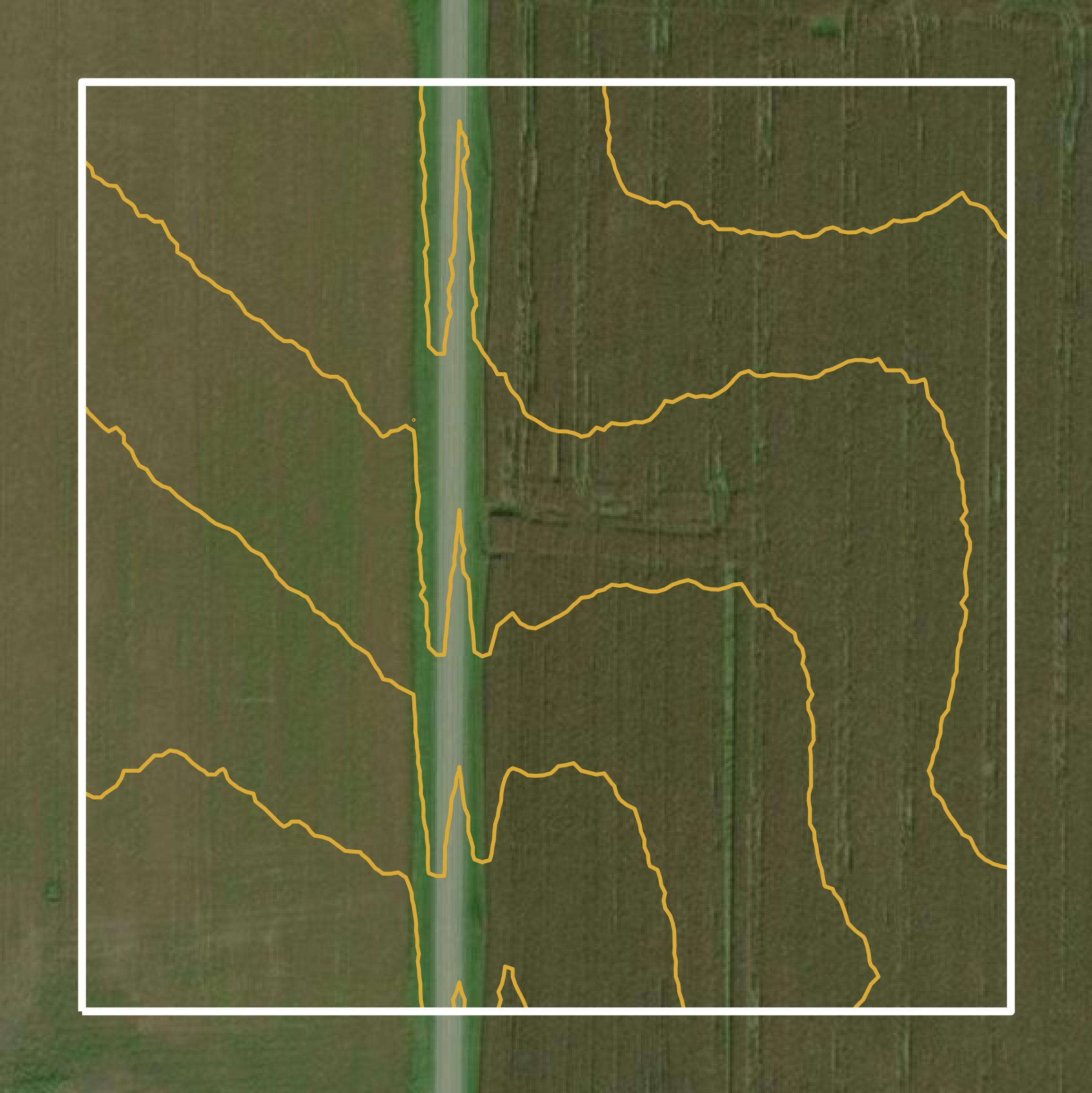 This image shows a contour map in Jefferson County created using GIS data in Equator.