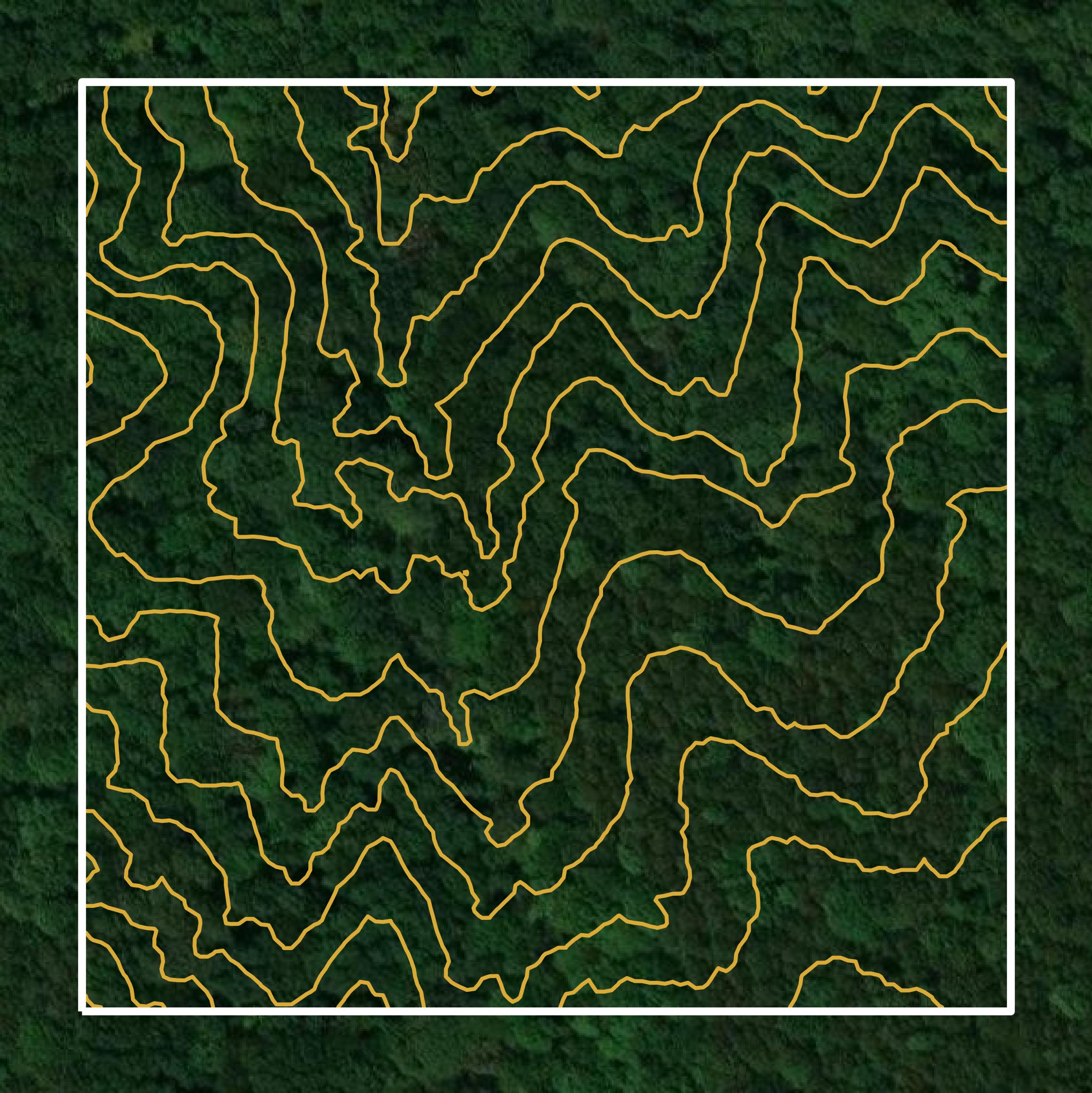 This image shows a contour map in Johnson County created using GIS data in Equator.