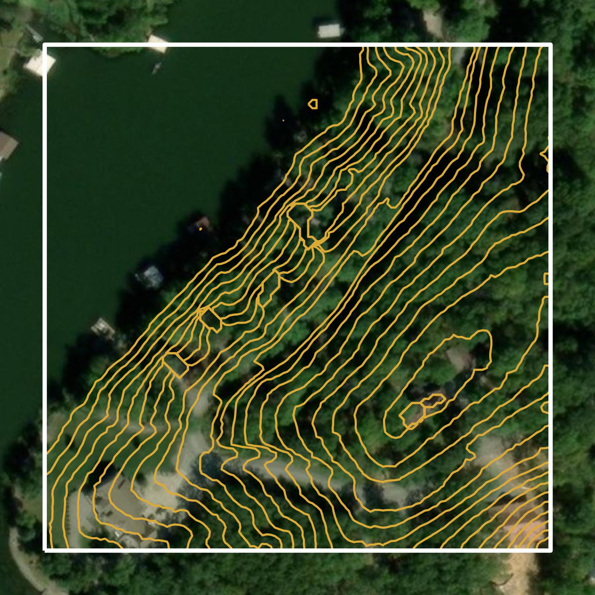 This image shows a contour map in Johnson County created using GIS data in Equator.