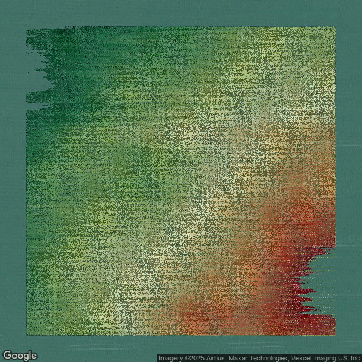 This image shows a LiDAR point cloud in Kane County created using GIS data in Equator.