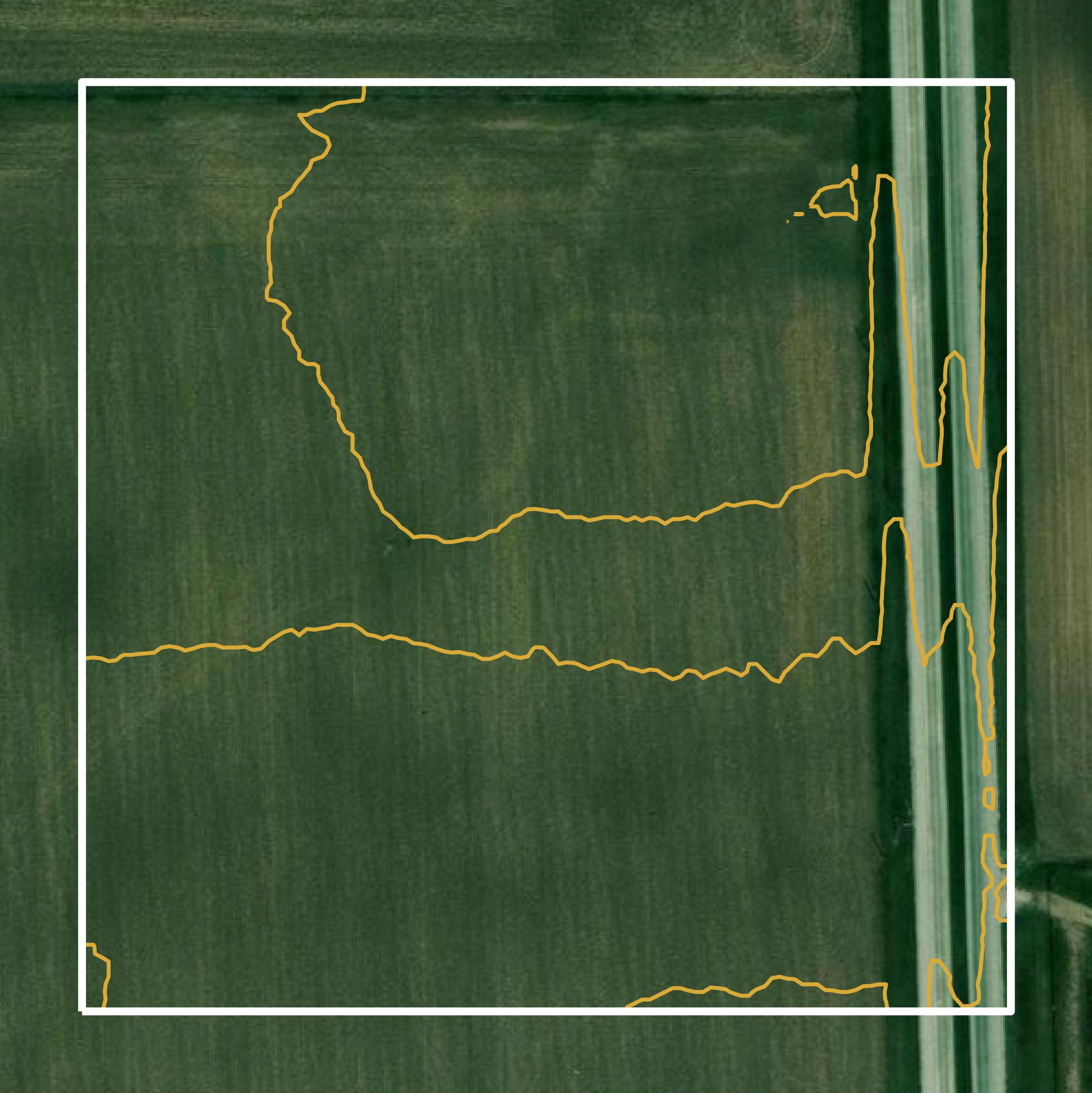 This image shows a contour map in Kendall County created using GIS data in Equator.