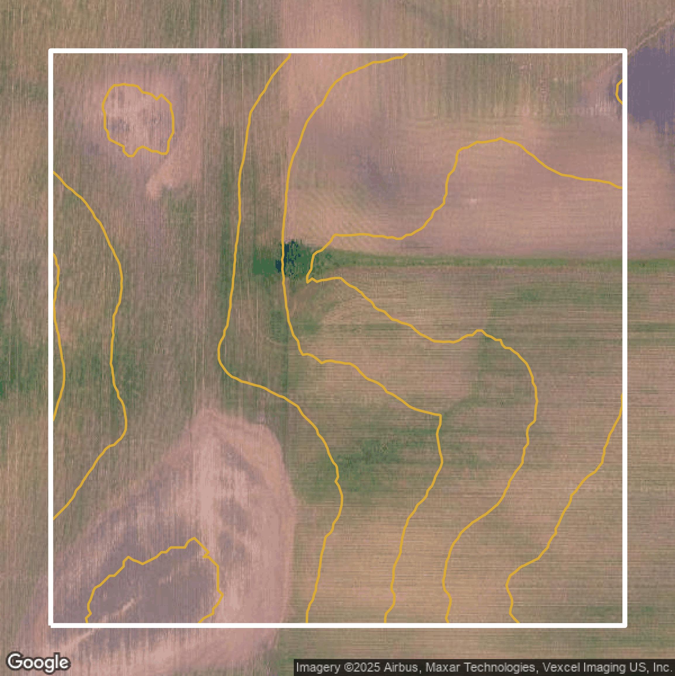 This image shows a contour map in Lake County created using GIS data in Equator.