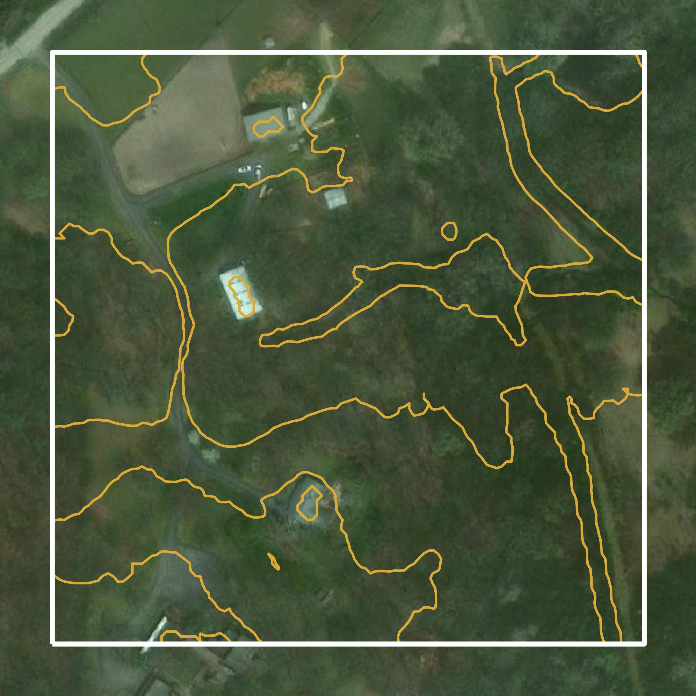 This image shows a contour map in Lake County created using GIS data in Equator.