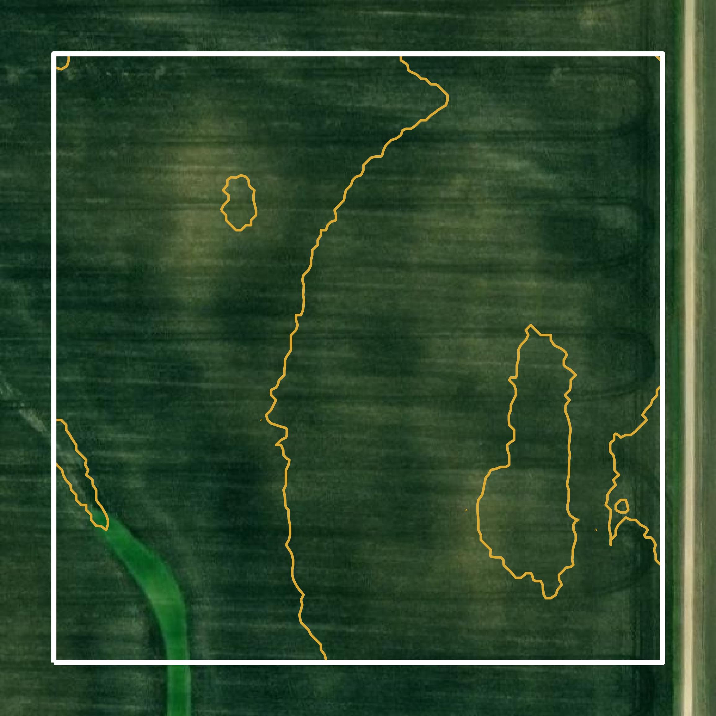 This image shows a contour map in Lee County created using GIS data in Equator.