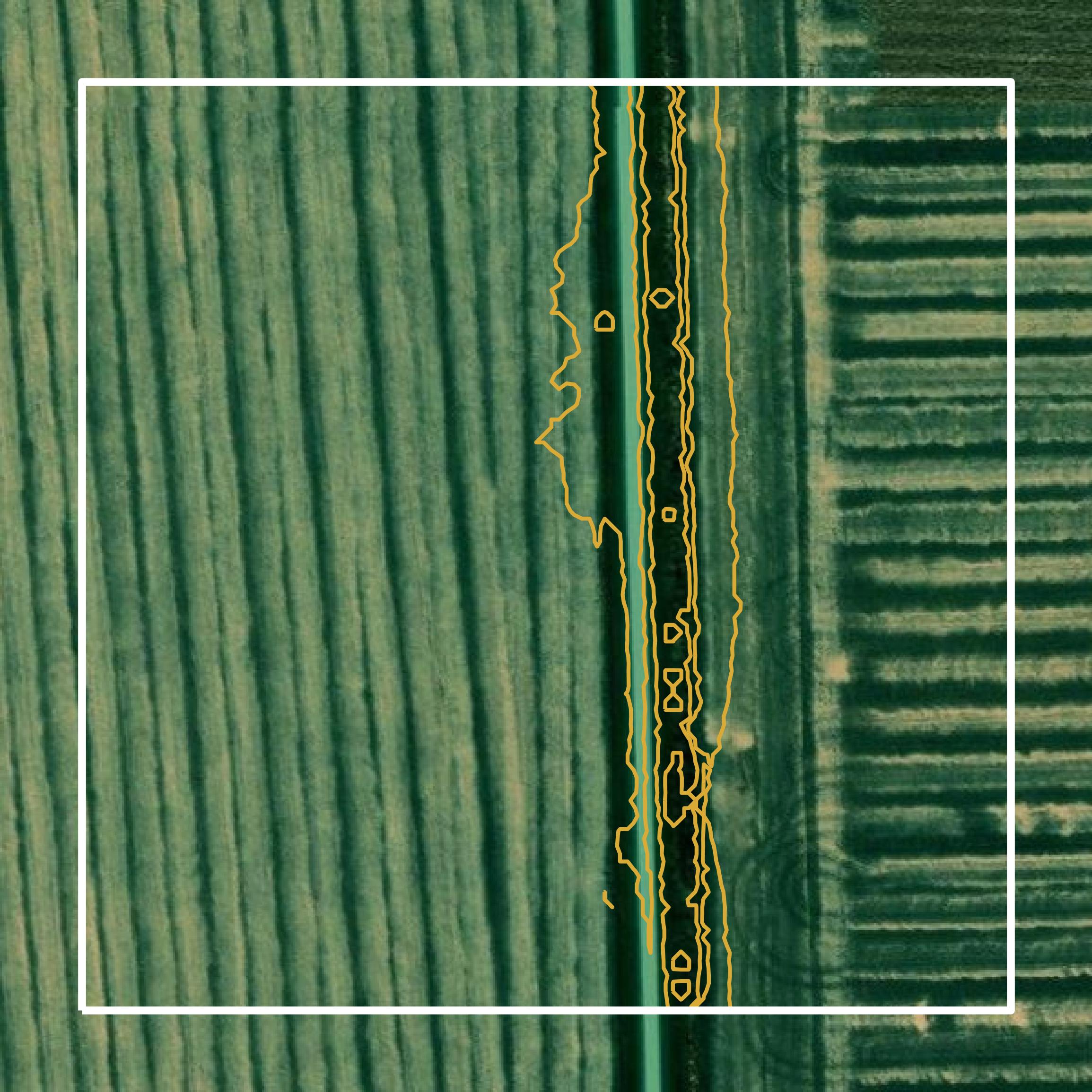 This image shows a contour map in Livingston County created using GIS data in Equator.