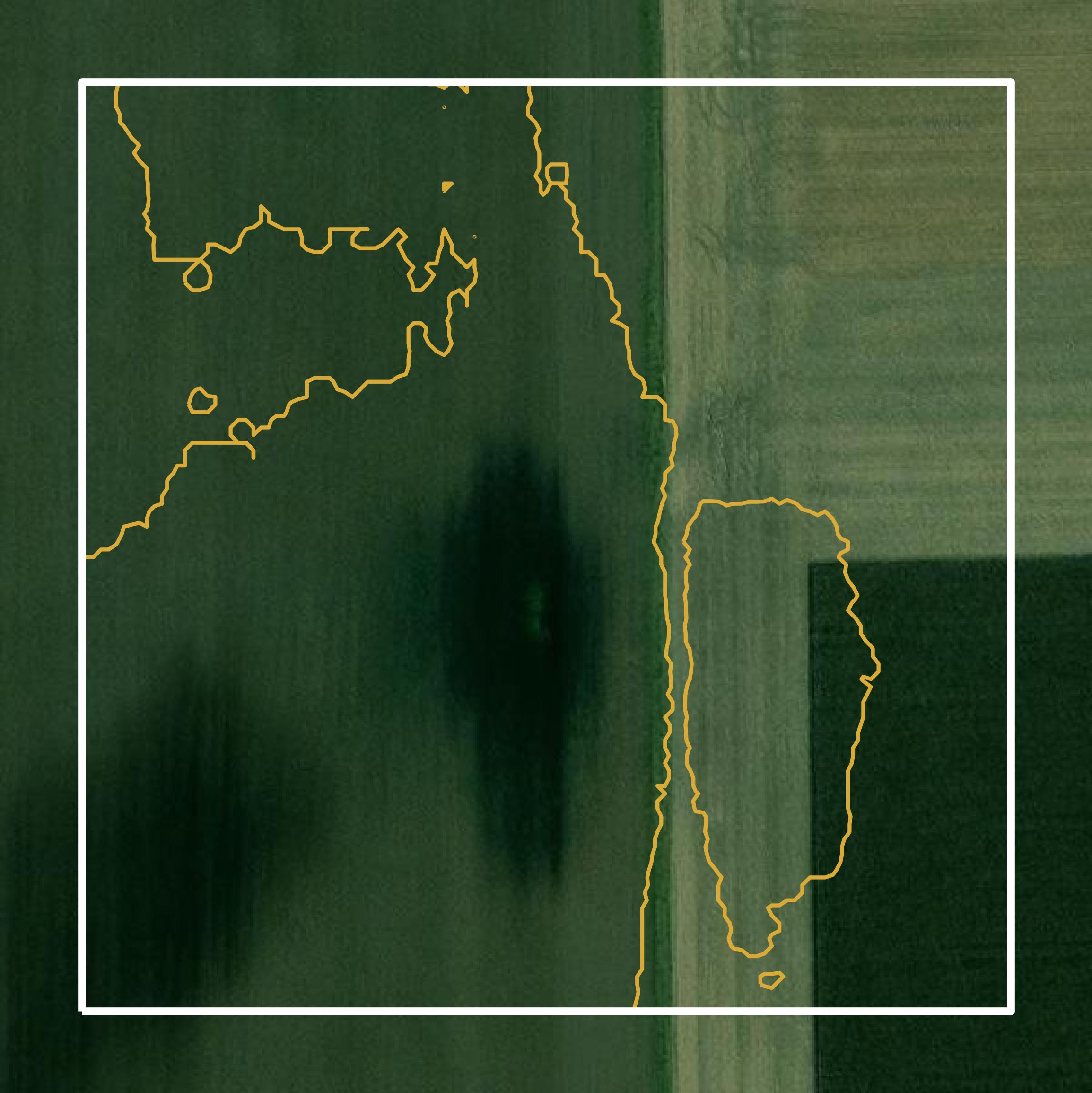 This image shows a contour map in Logan County created using GIS data in Equator.