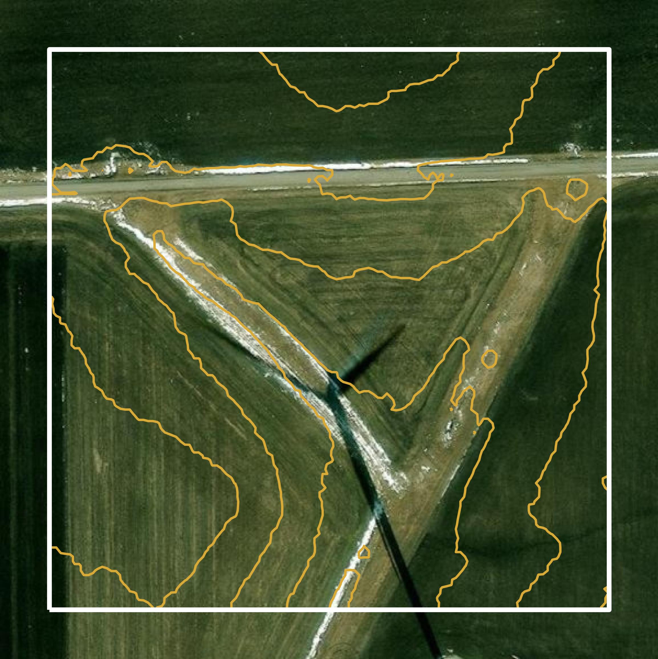 This image shows a contour map in Macon County created using GIS data in Equator.