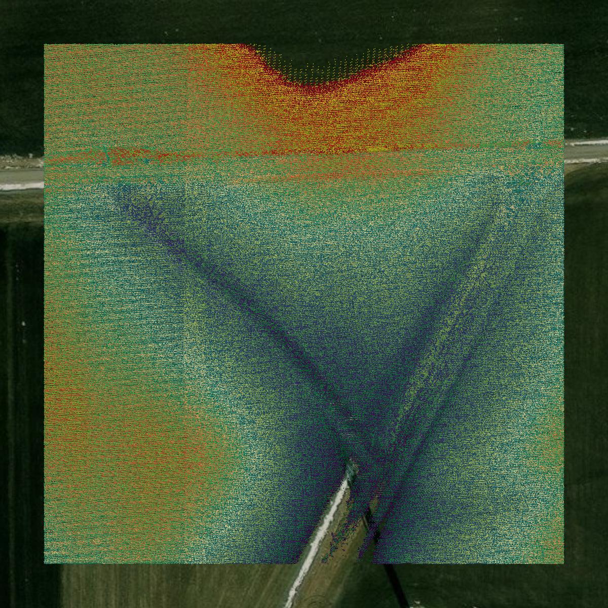This image shows a LiDAR point cloud in Macon County created using GIS data in Equator.