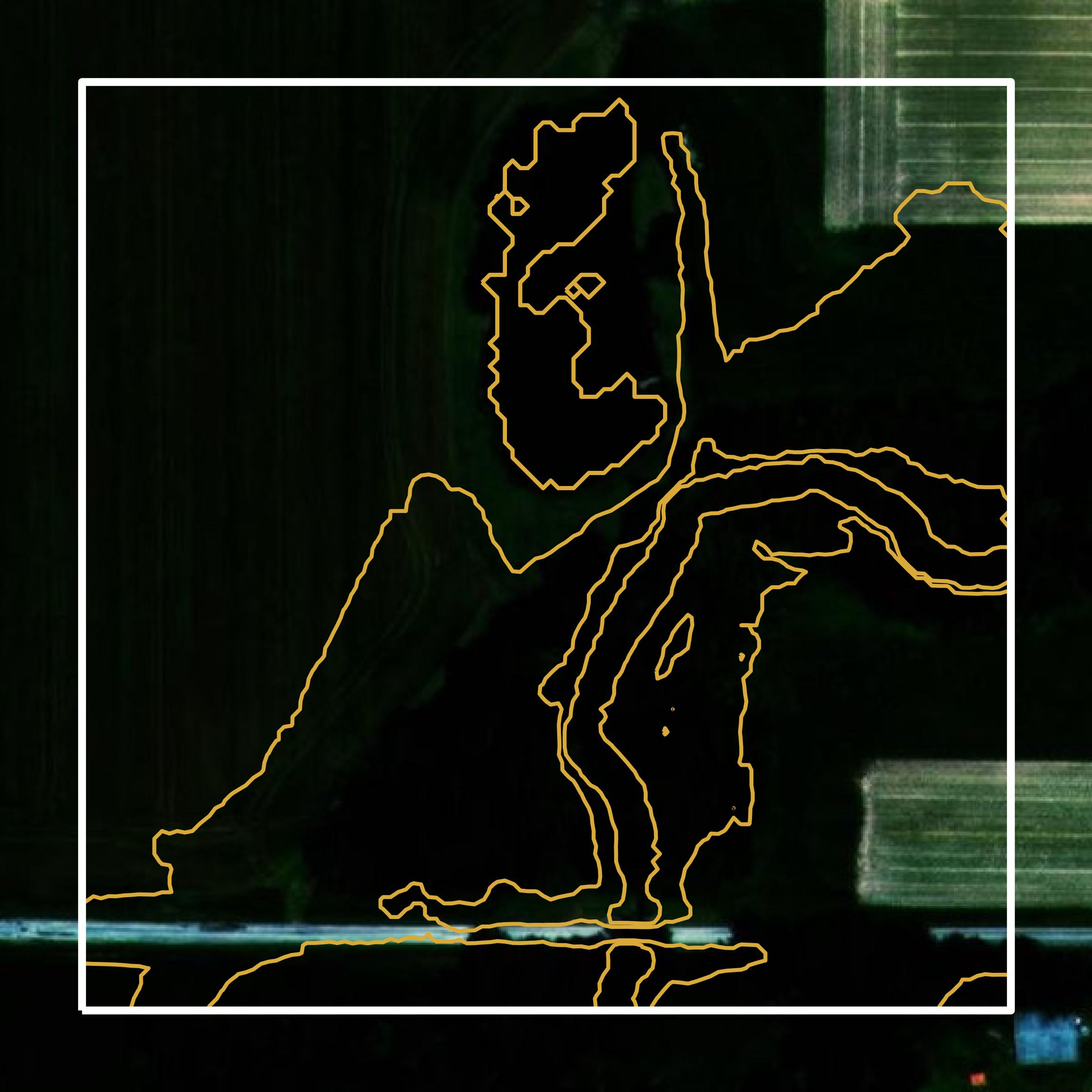 This image shows a contour map in Marion County created using GIS data in Equator.