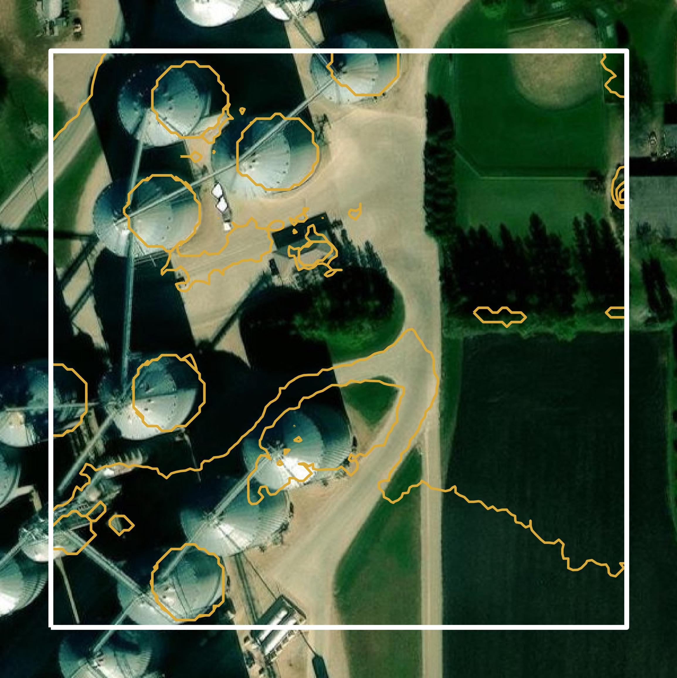 This image shows a contour map in Marshall County created using GIS data in Equator.