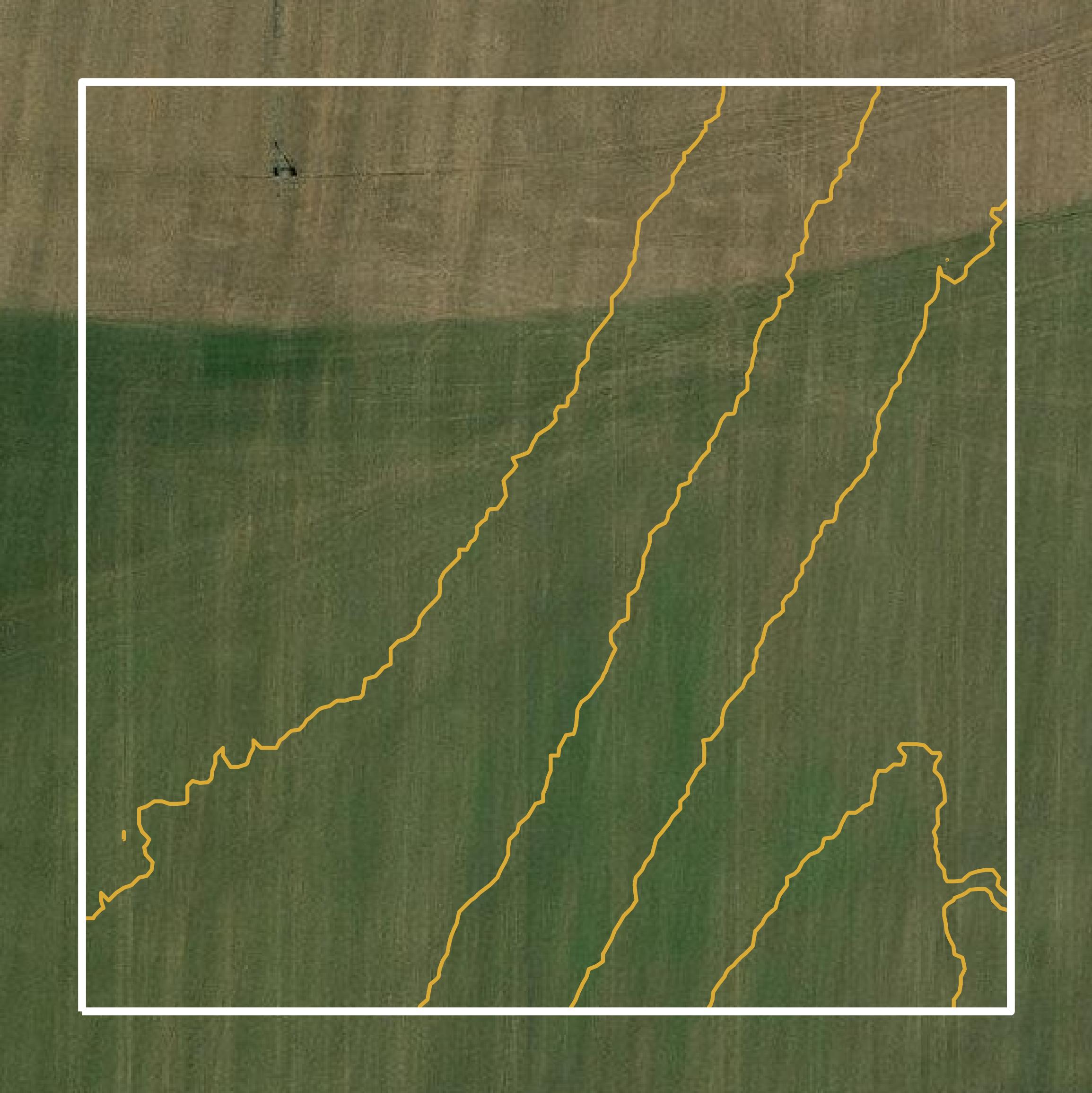 This image shows a contour map in Marshall County created using GIS data in Equator.