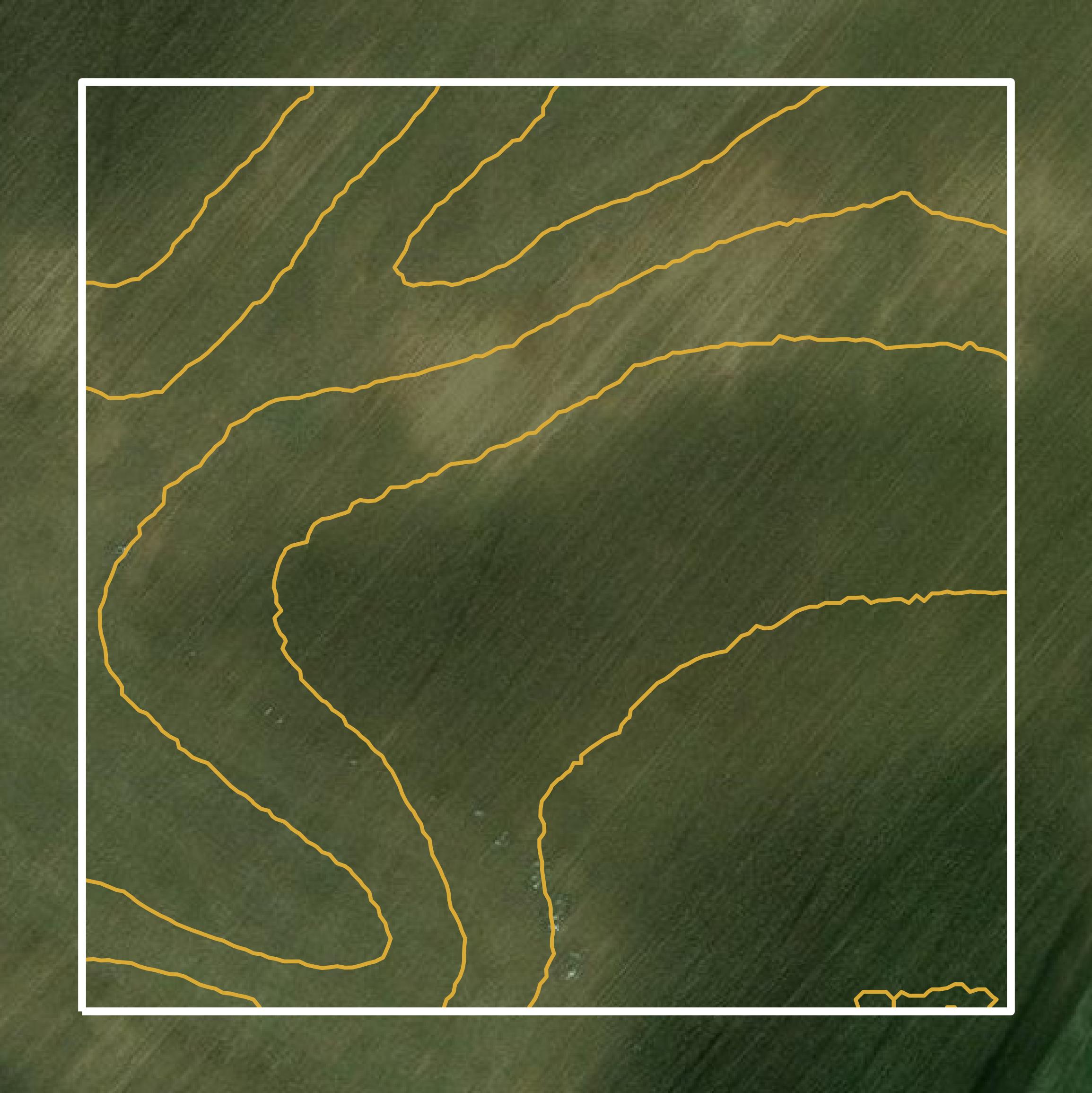 This image shows a contour map in Mason County created using GIS data in Equator.