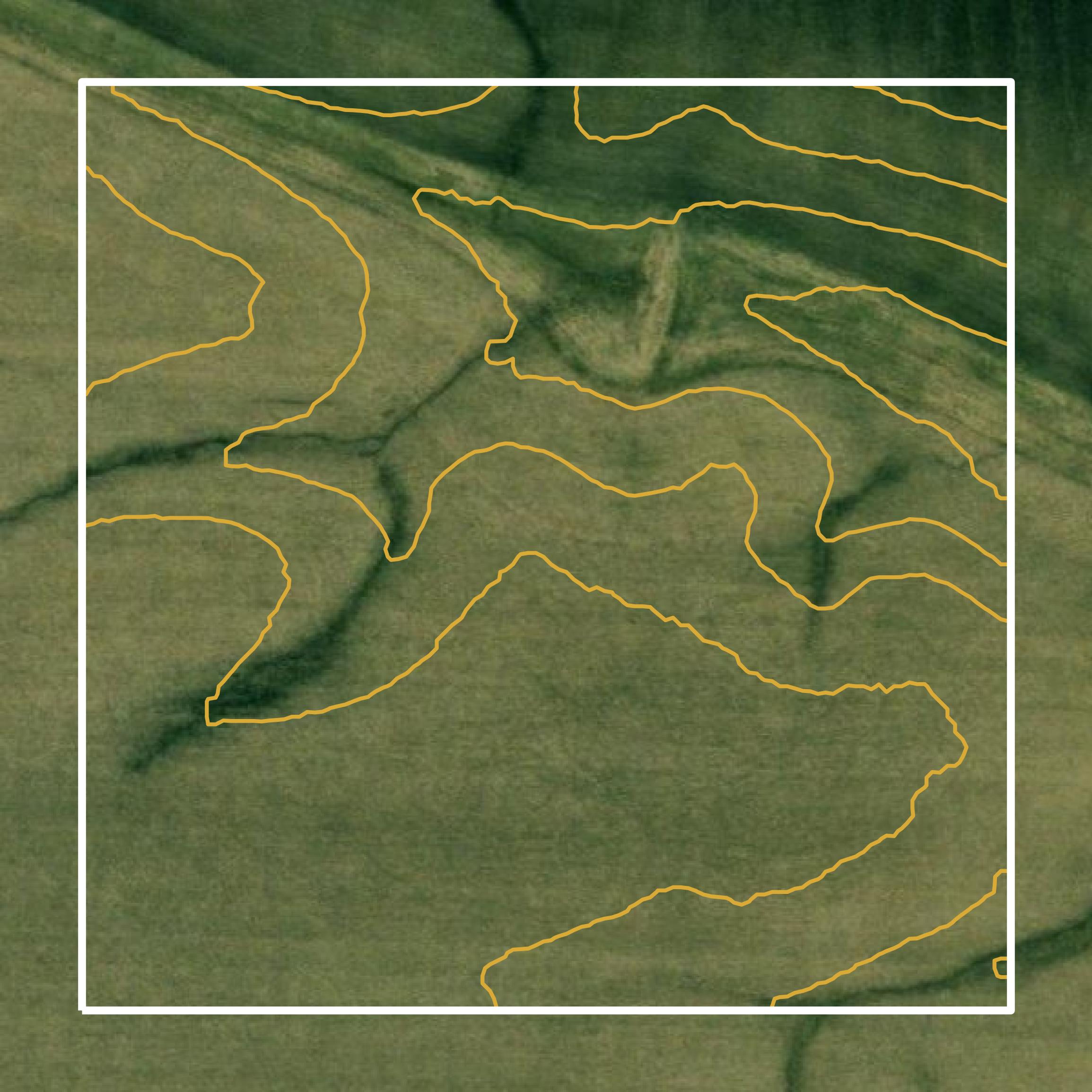 This image shows a contour map in McDonough County created using GIS data in Equator.
