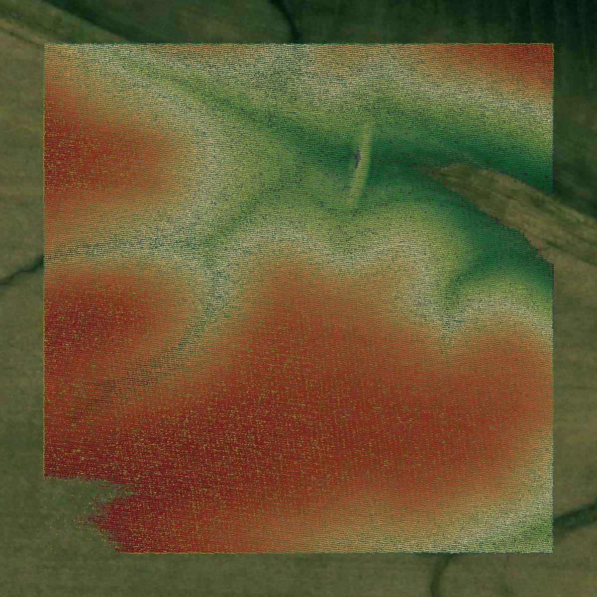 This image shows a LiDAR point cloud in McDonough County created using GIS data in Equator.