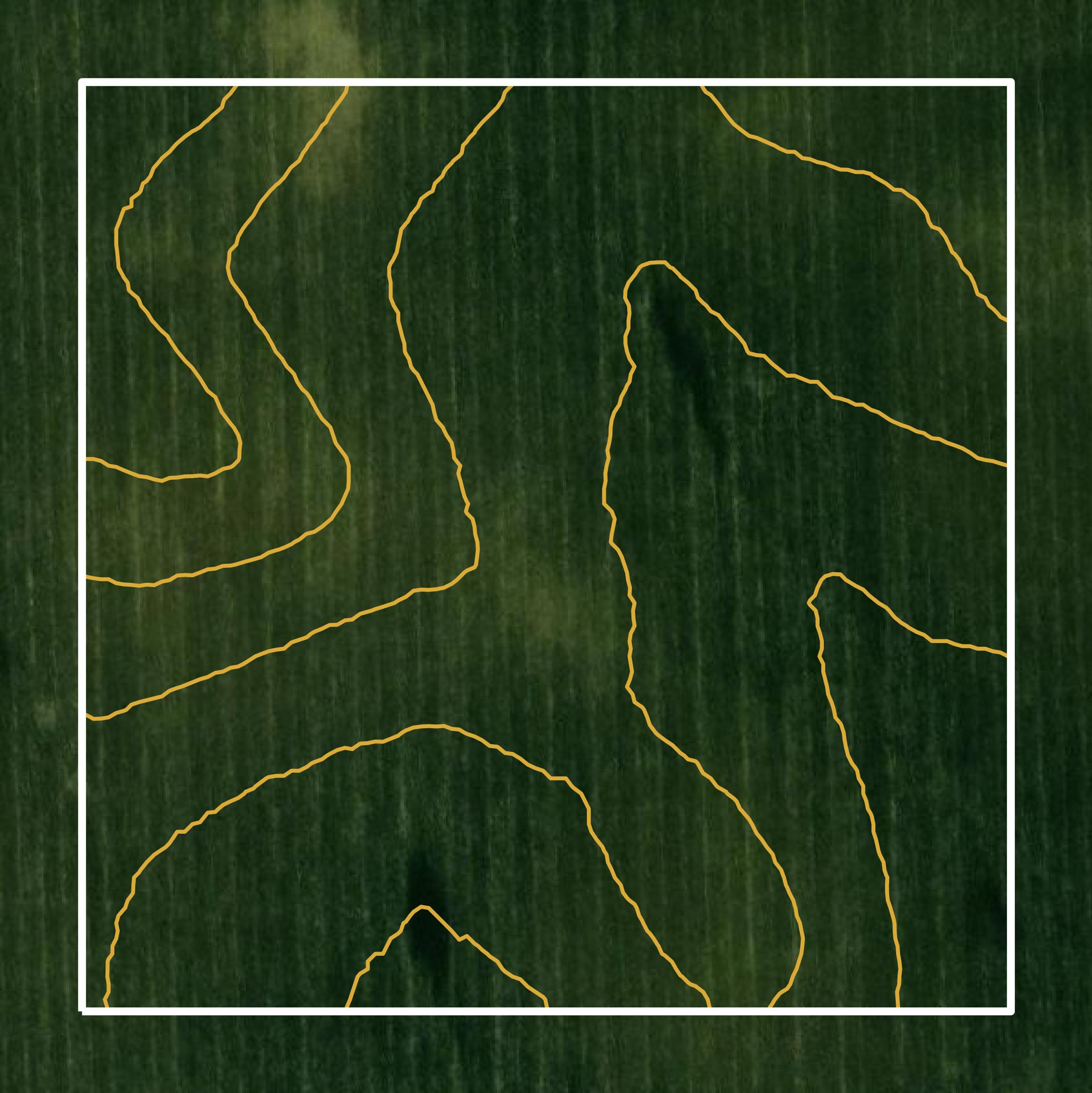 This image shows a contour map in McLean County created using GIS data in Equator.