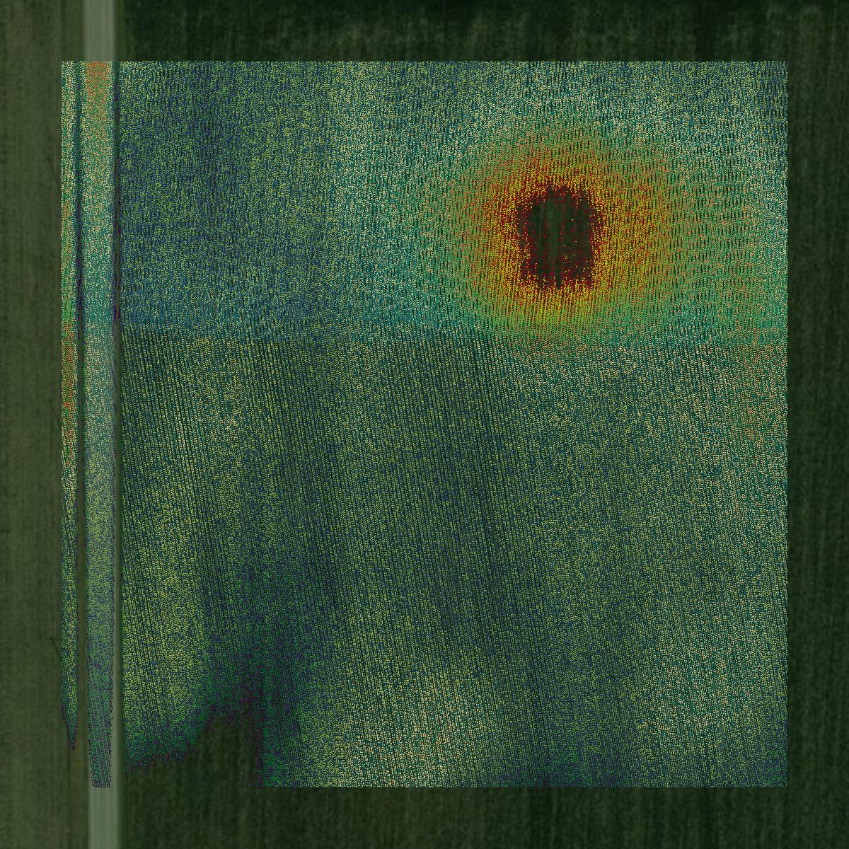 This image shows a LiDAR point cloud in Menard County created using GIS data in Equator.