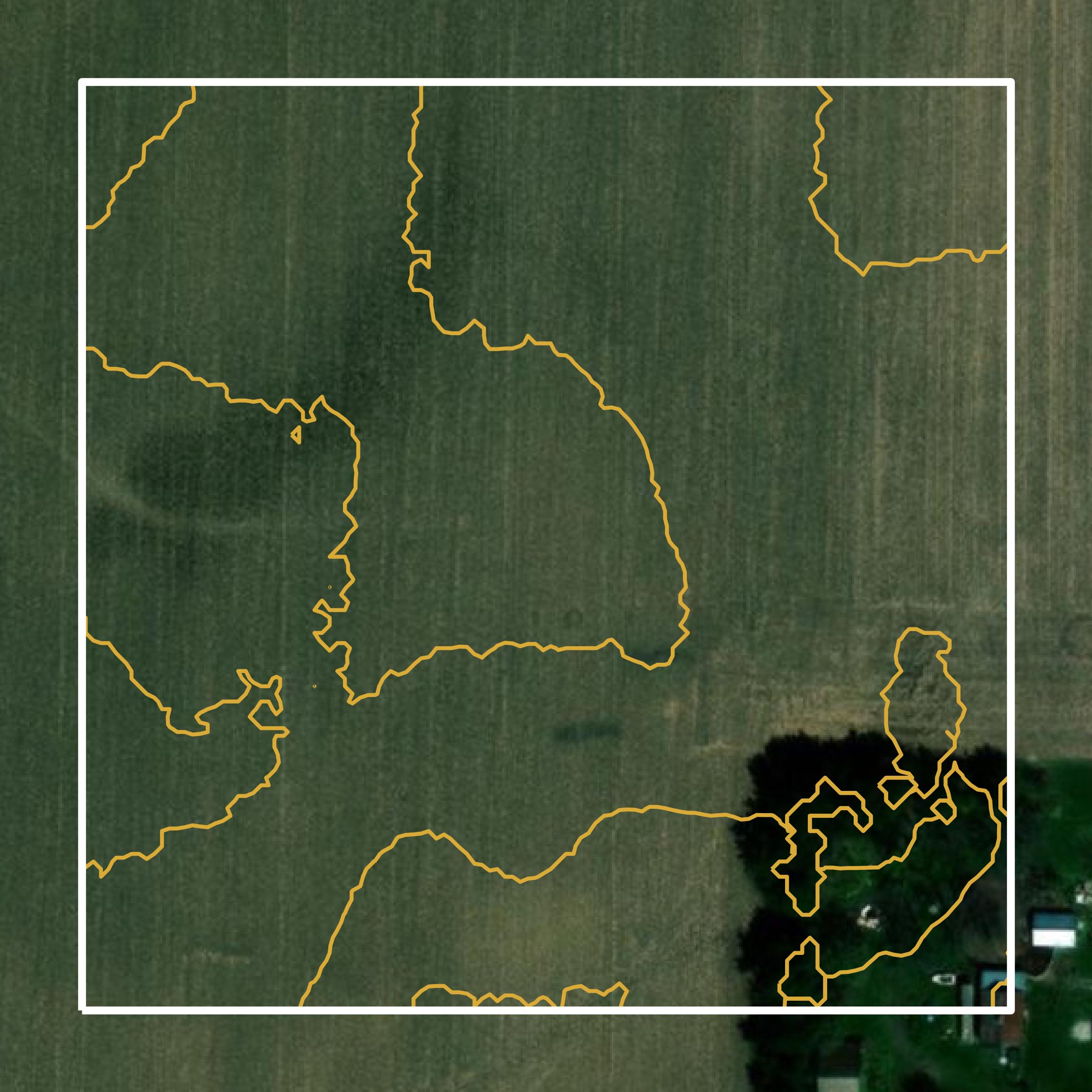 This image shows a contour map in Mercer County created using GIS data in Equator.