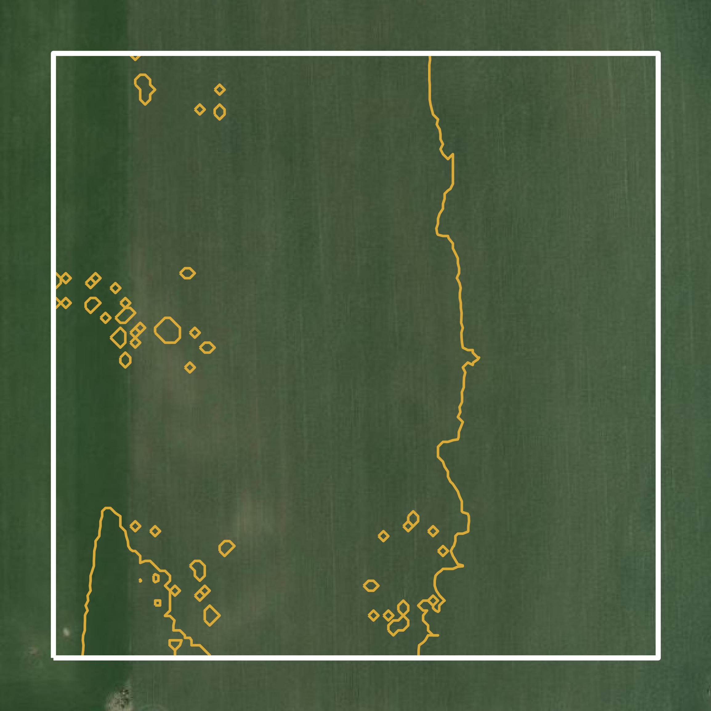 This image shows a contour map in Monroe County created using GIS data in Equator.