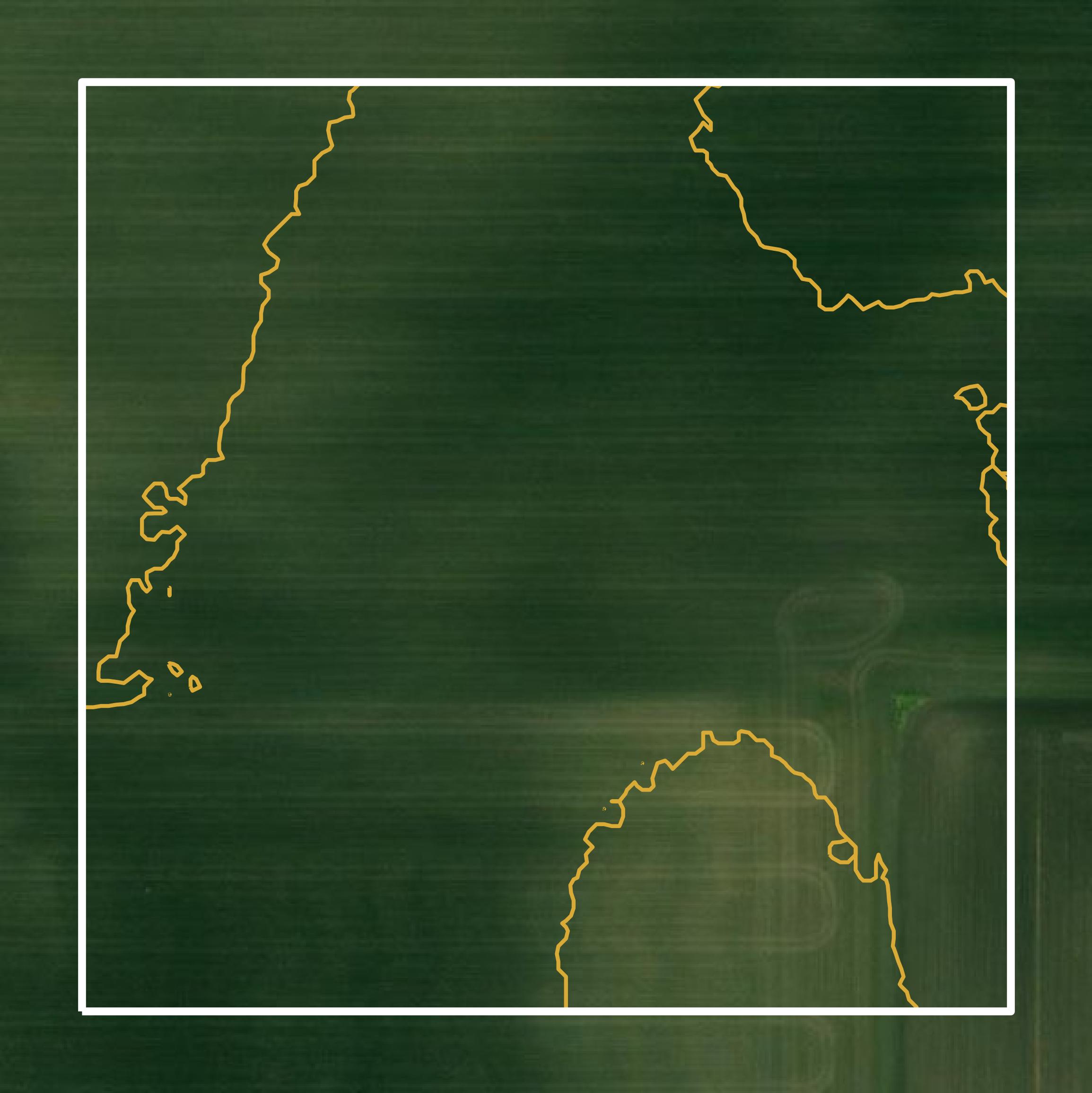 This image shows a contour map in Moultrie County created using GIS data in Equator.