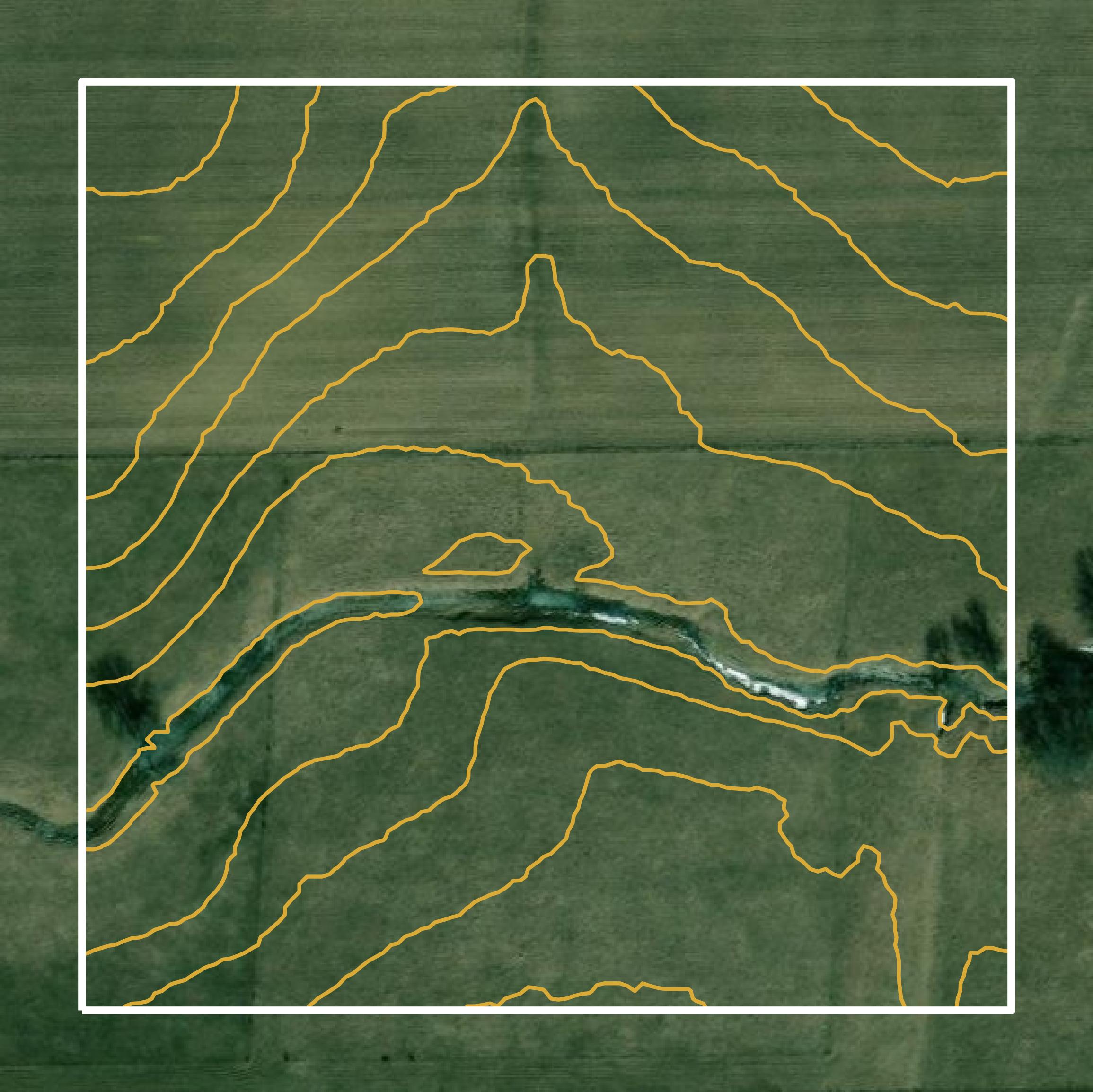 This image shows a contour map in Ogle County created using GIS data in Equator.