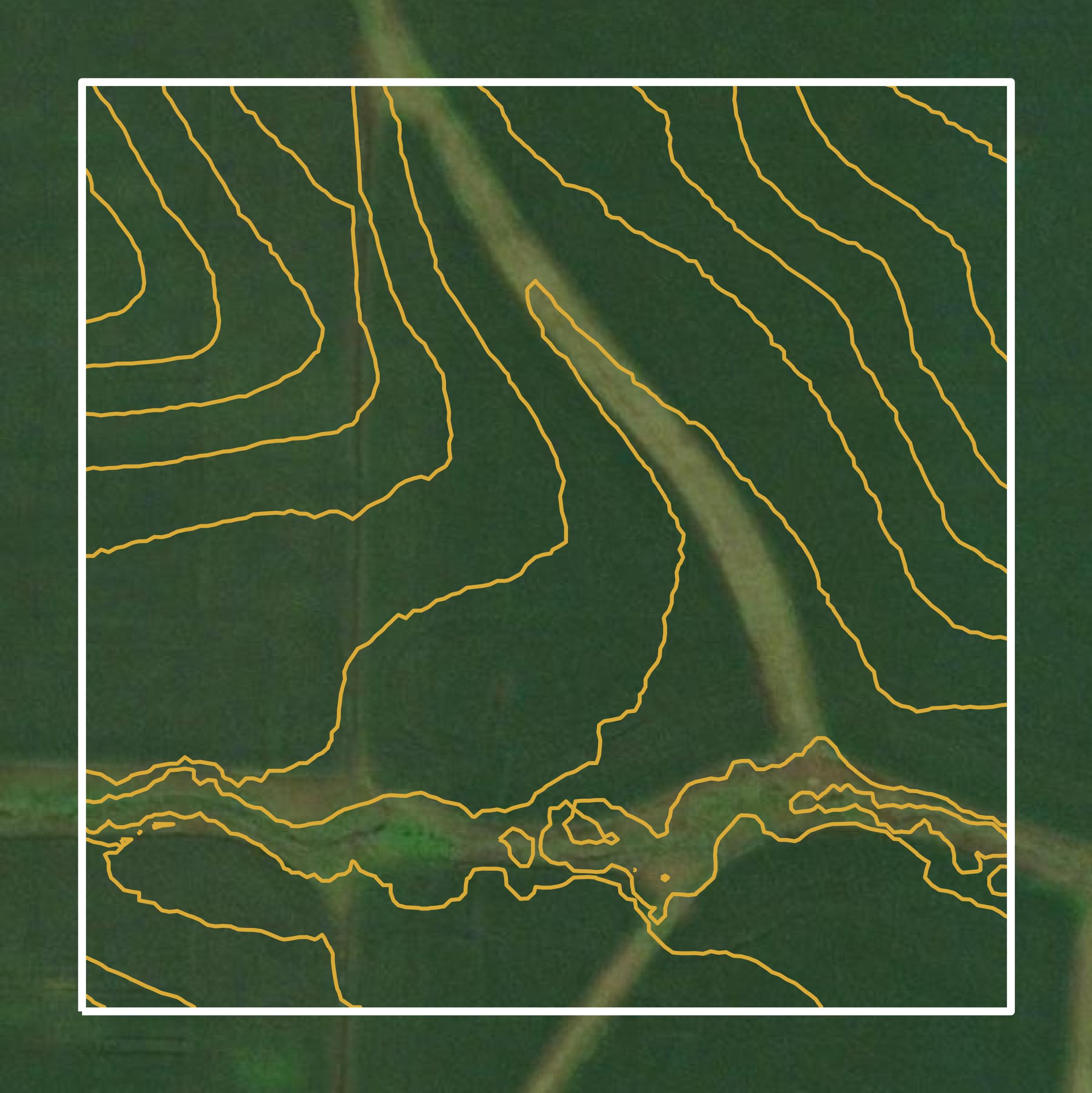 This image shows a contour map in Ogle County created using GIS data in Equator.