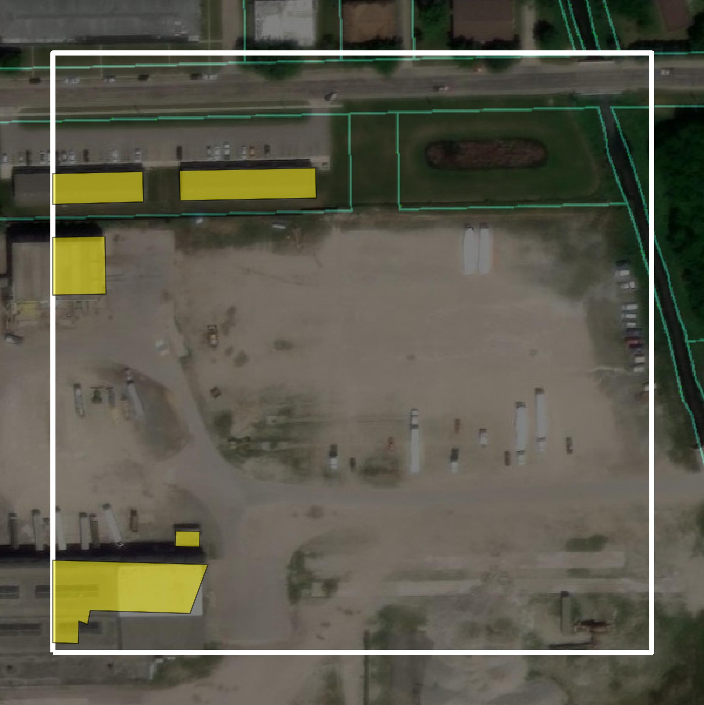 This image shows parcel and building data in Ogle County created using GIS data in Equator.