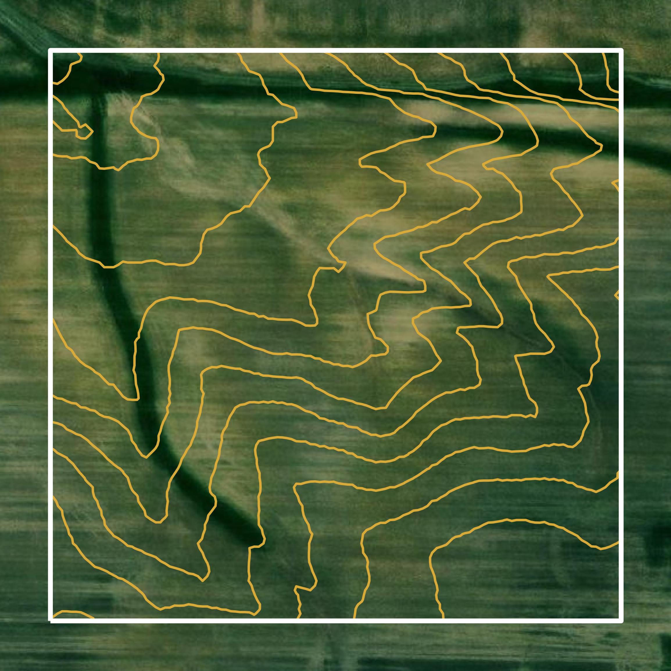 This image shows a contour map in Peoria County created using GIS data in Equator.