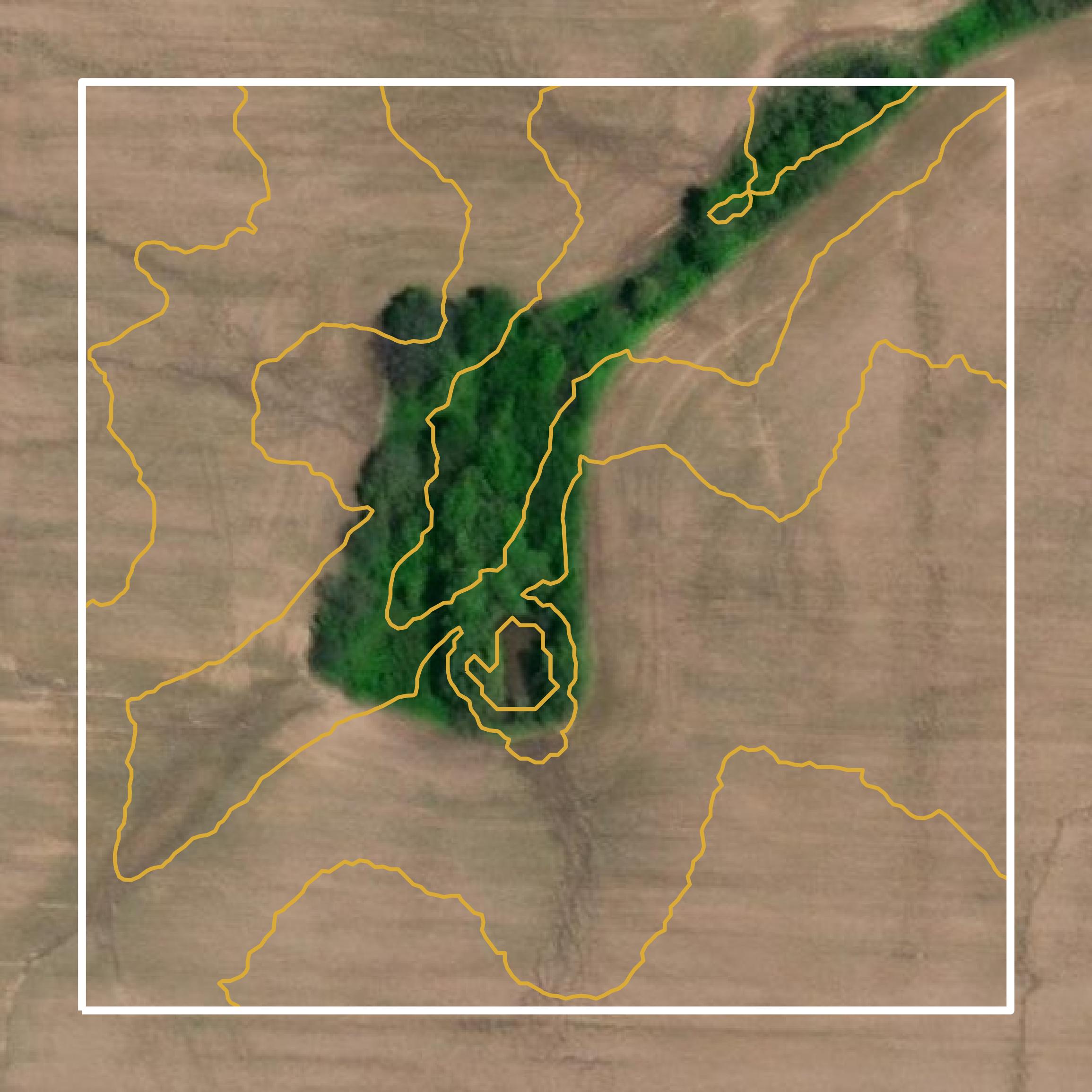 This image shows a contour map in Perry County created using GIS data in Equator.