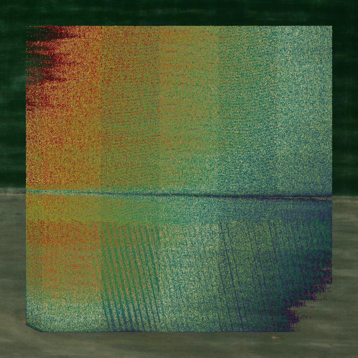This image shows a LiDAR point cloud in Perry County created using GIS data in Equator.