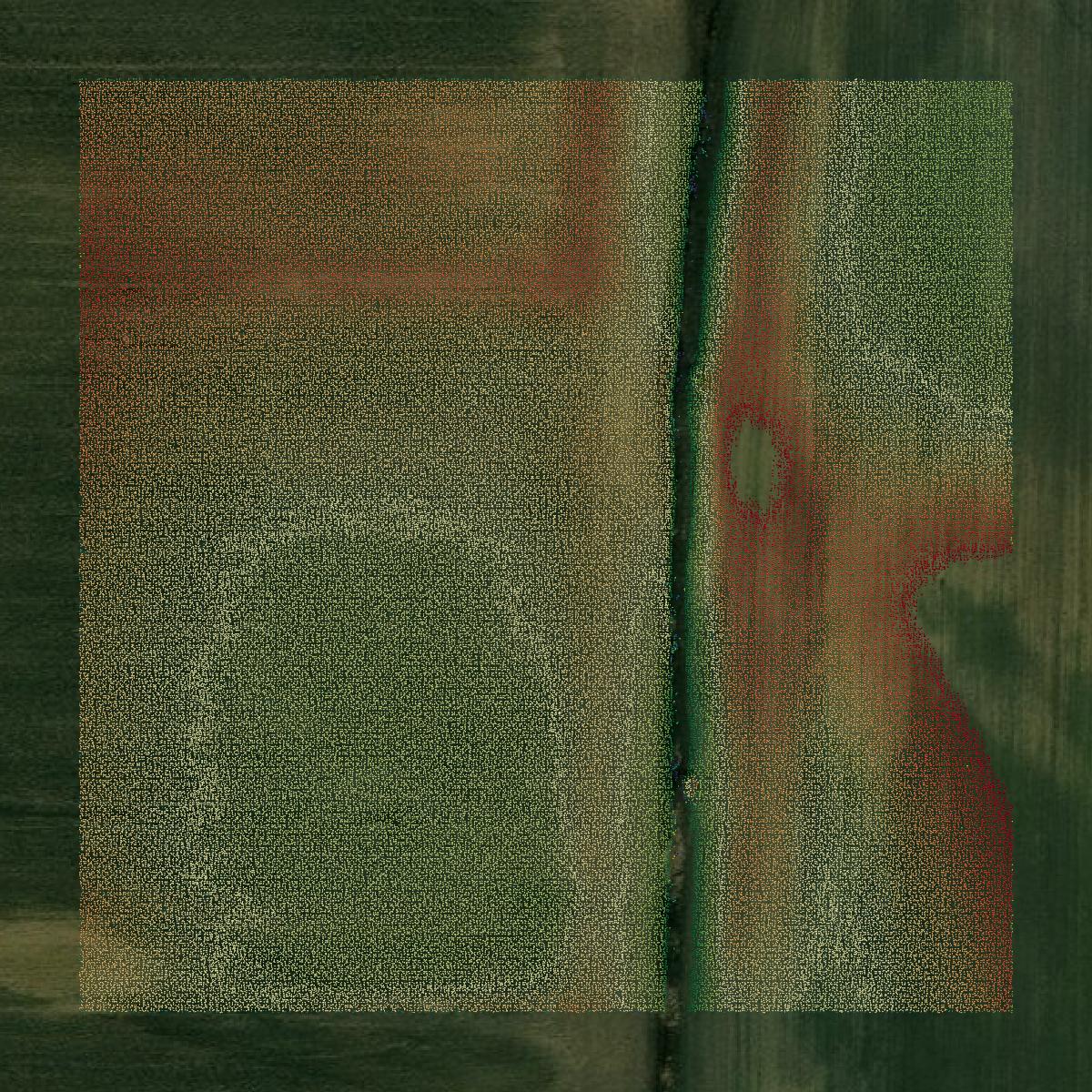 This image shows a LiDAR point cloud in Pike County created using GIS data in Equator.