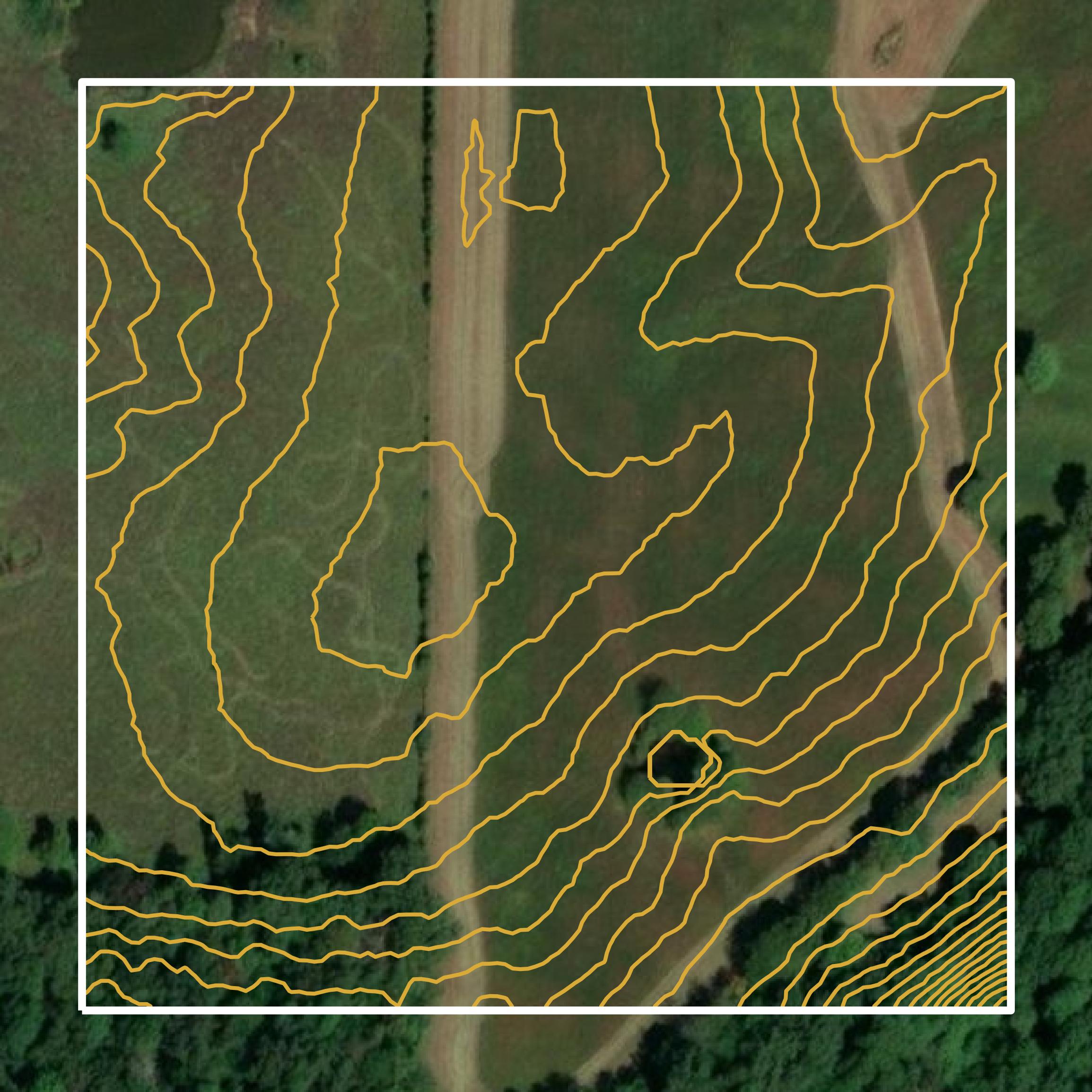 This image shows a contour map in Pope County created using GIS data in Equator.