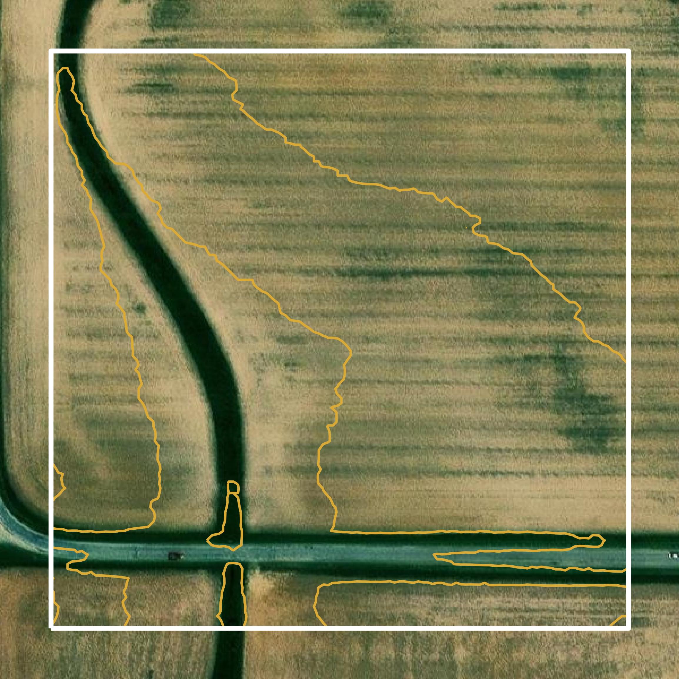 This image shows a contour map in Richland County created using GIS data in Equator.