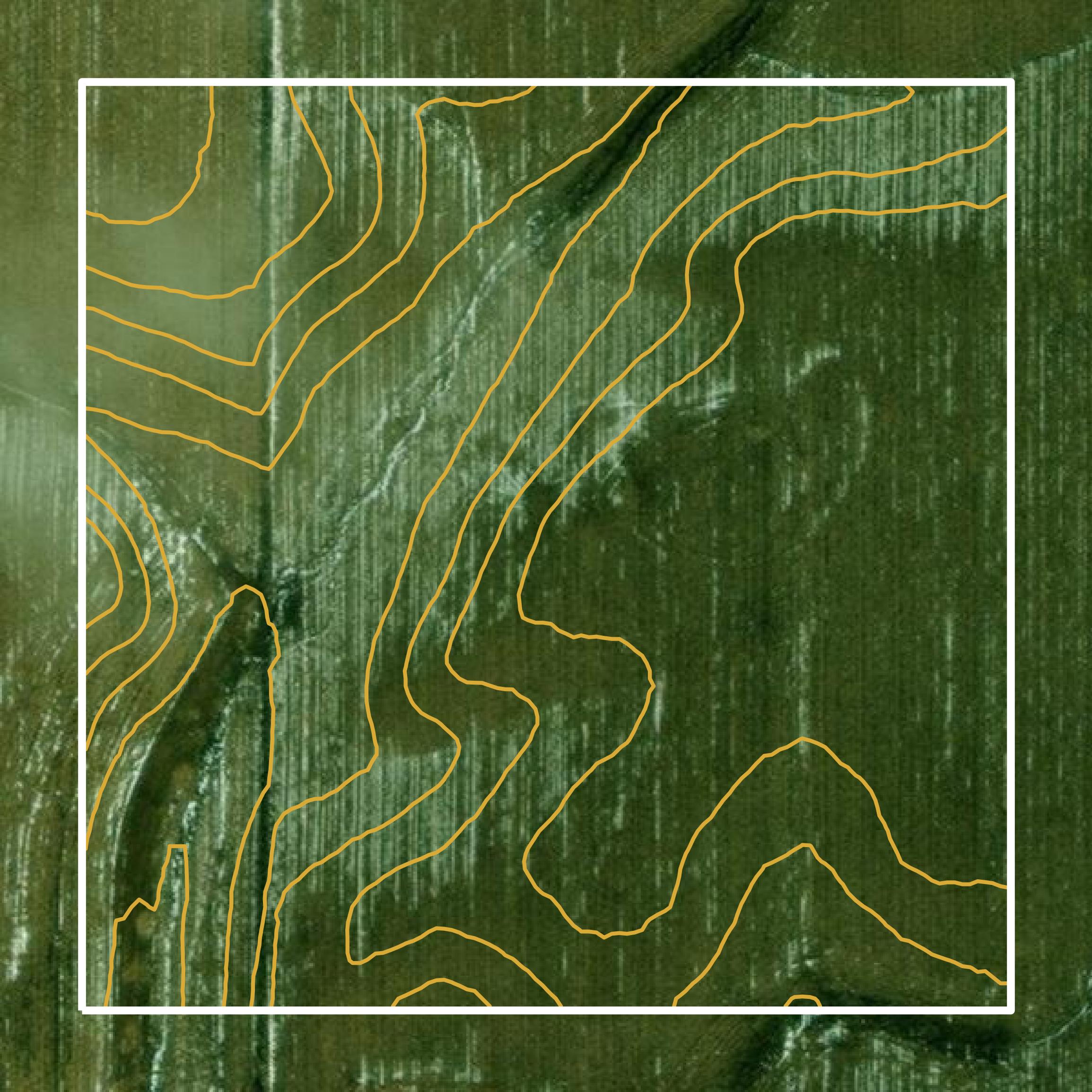 This image shows a contour map in Rock Island County created using GIS data in Equator.